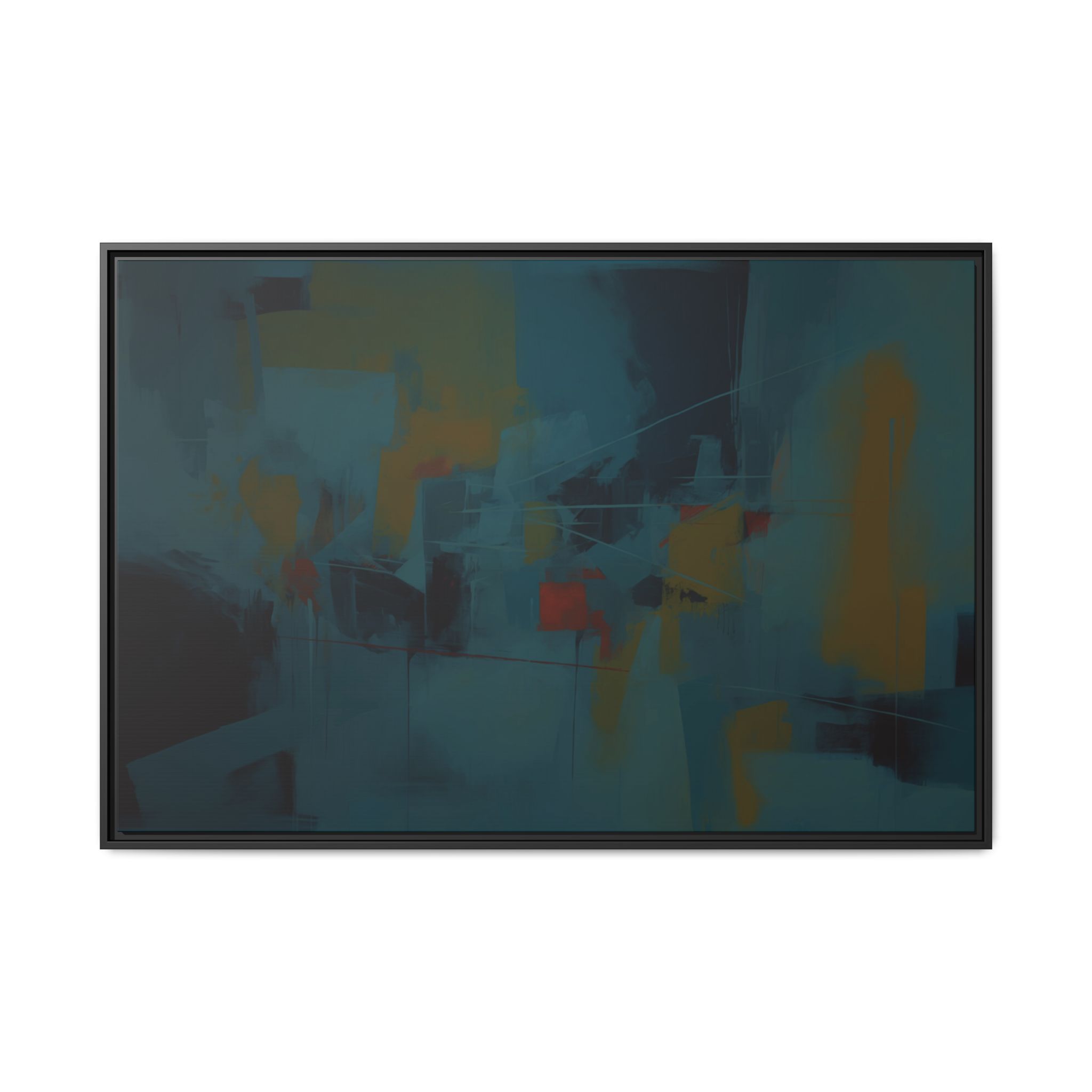Abstracts Radar (v1 Blue Vibe) - Framed Matt Canvas (Black, White, Brown,) - Image 5