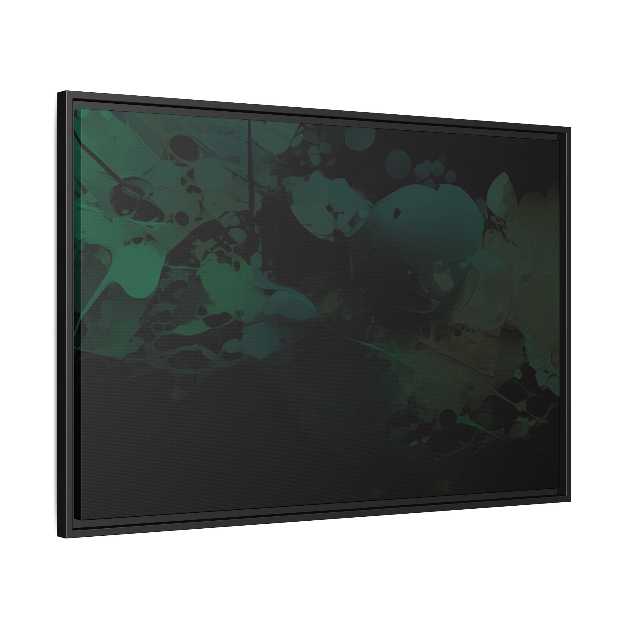 Polygon Fluids (Blue) - Framed Matt Canvas (Black, White, Brown,) - Image 2