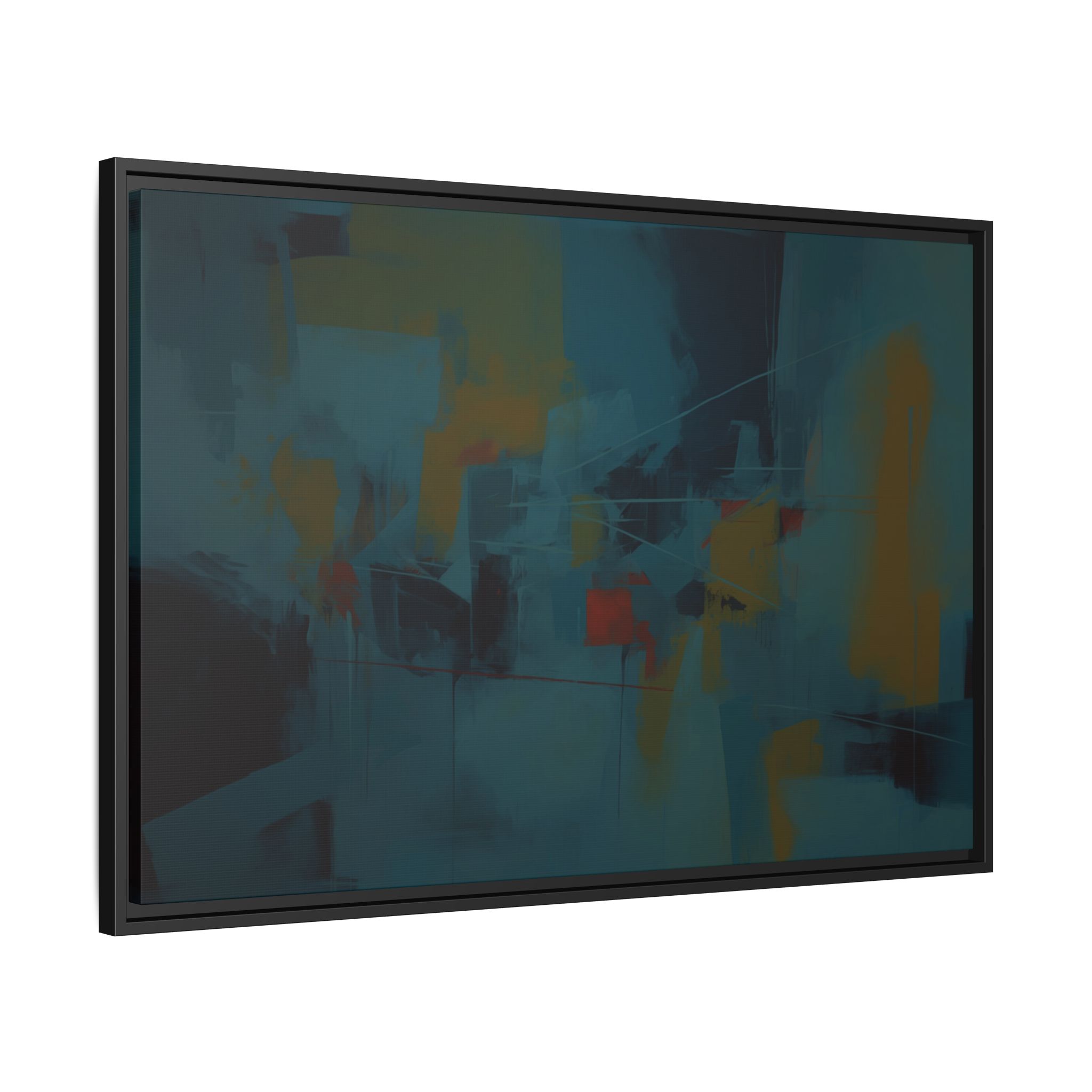 Abstracts Radar (v1 Blue Vibe) - Framed Matt Canvas (Black, White, Brown,) - Image 2