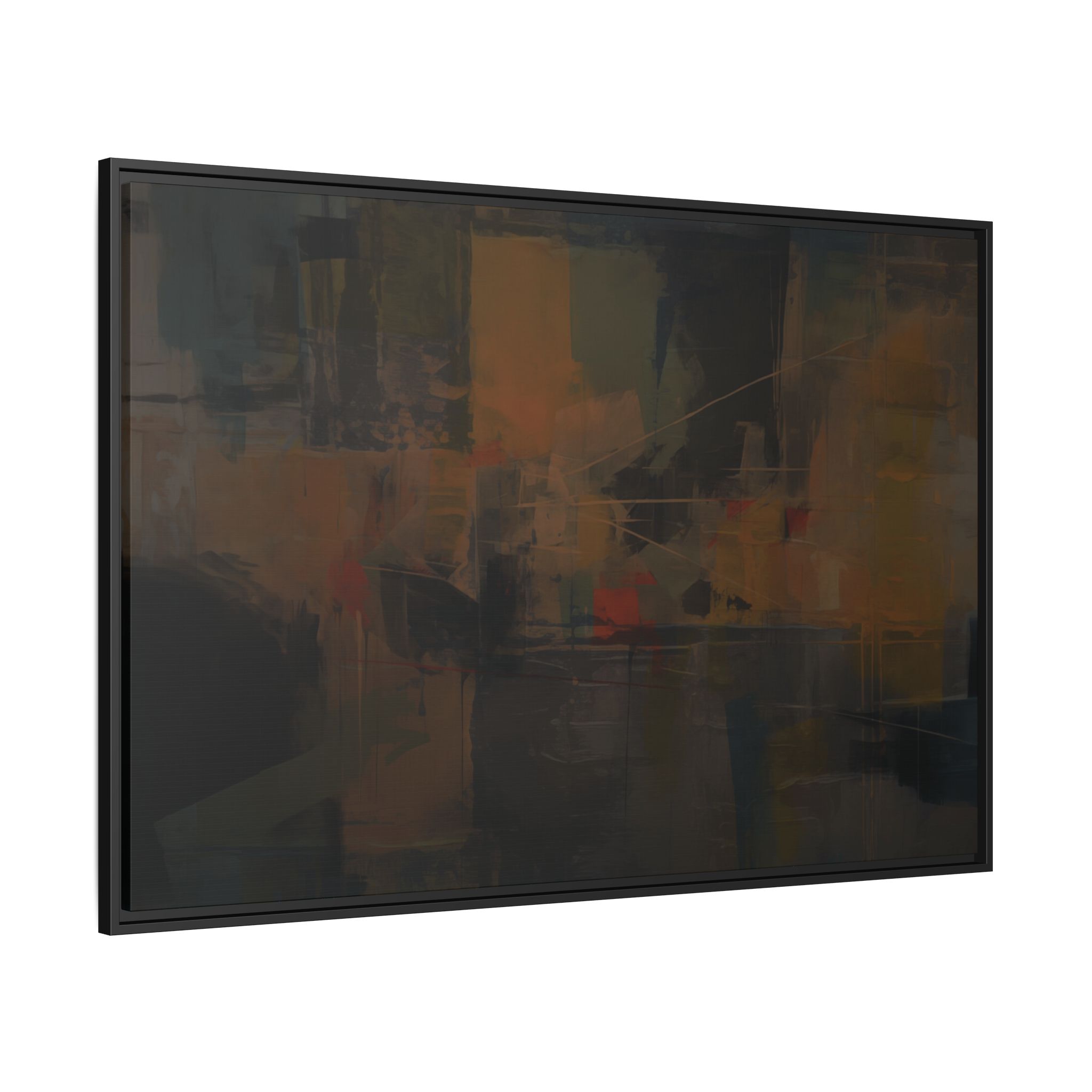 Abstracts Radar (v1 Dark) - Framed Matt Canvas (Black, White, Brown,) - Image 6