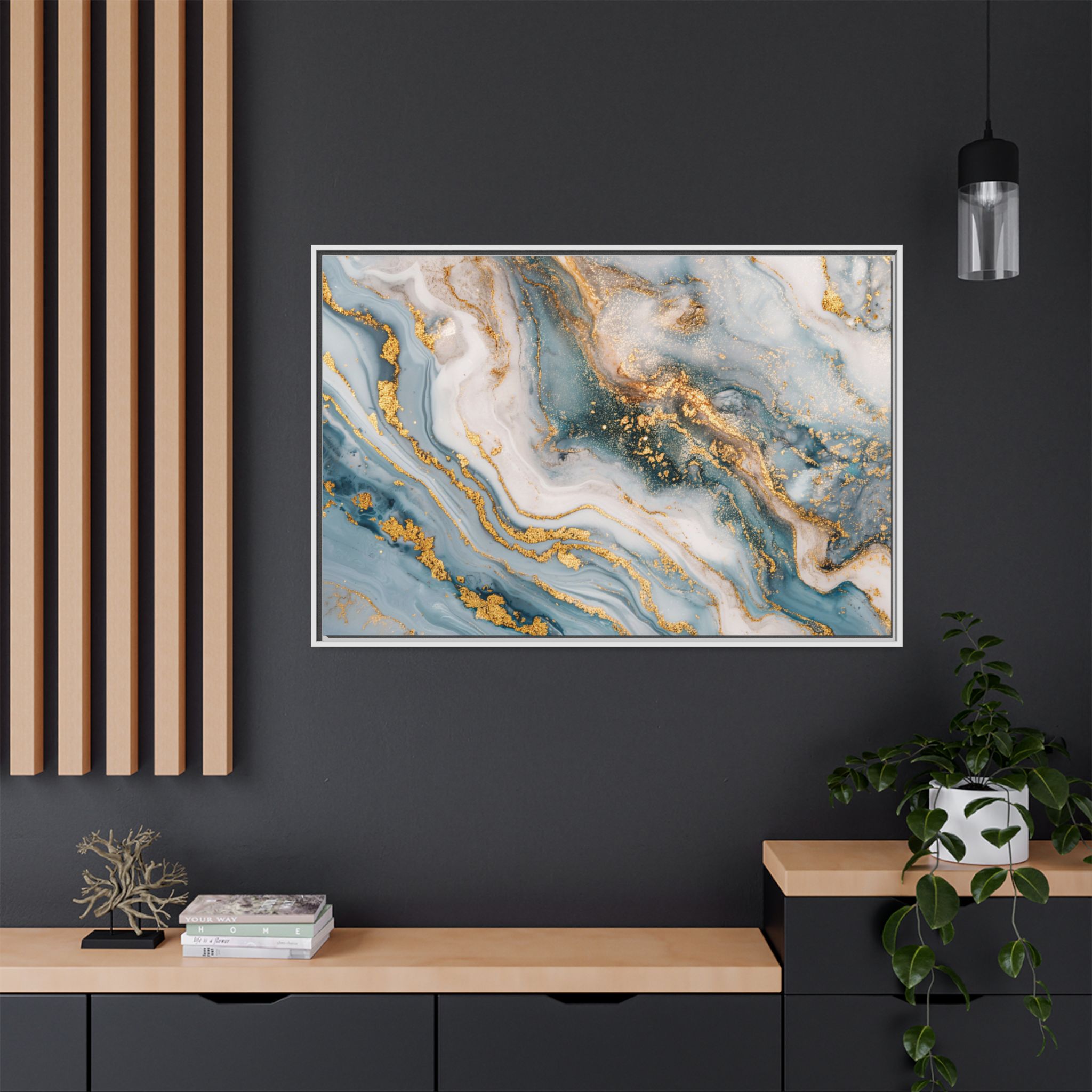 Blue Marble - Light - Custom Black Frame - Image 48