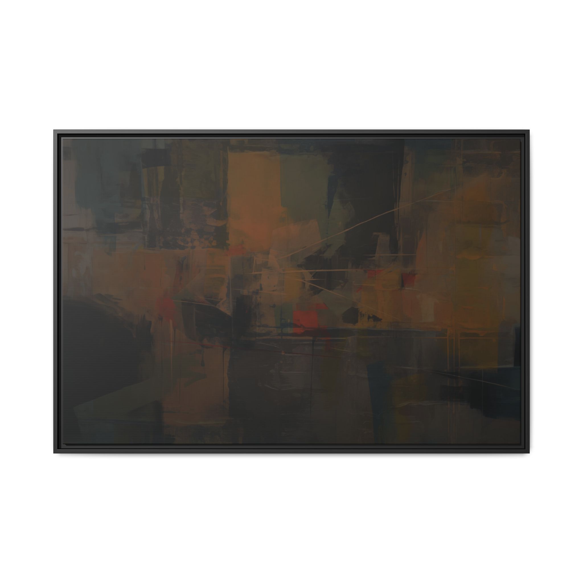 Abstracts Radar (v1 Dark) - Framed Matt Canvas (Black, White, Brown,) - Image 5