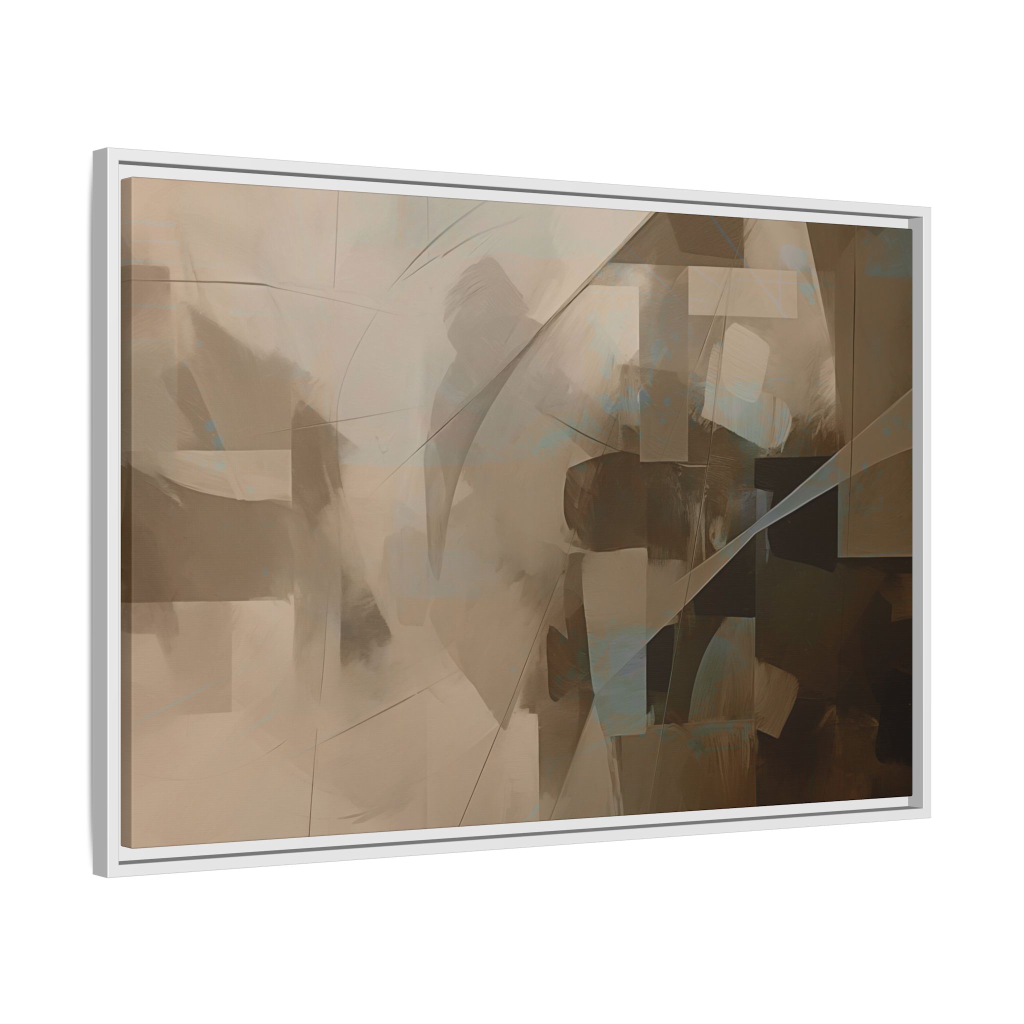 Abstracts Lance (v1 Coffee), Framed Matt Canvas (Black, White, Brown,) - Image 16