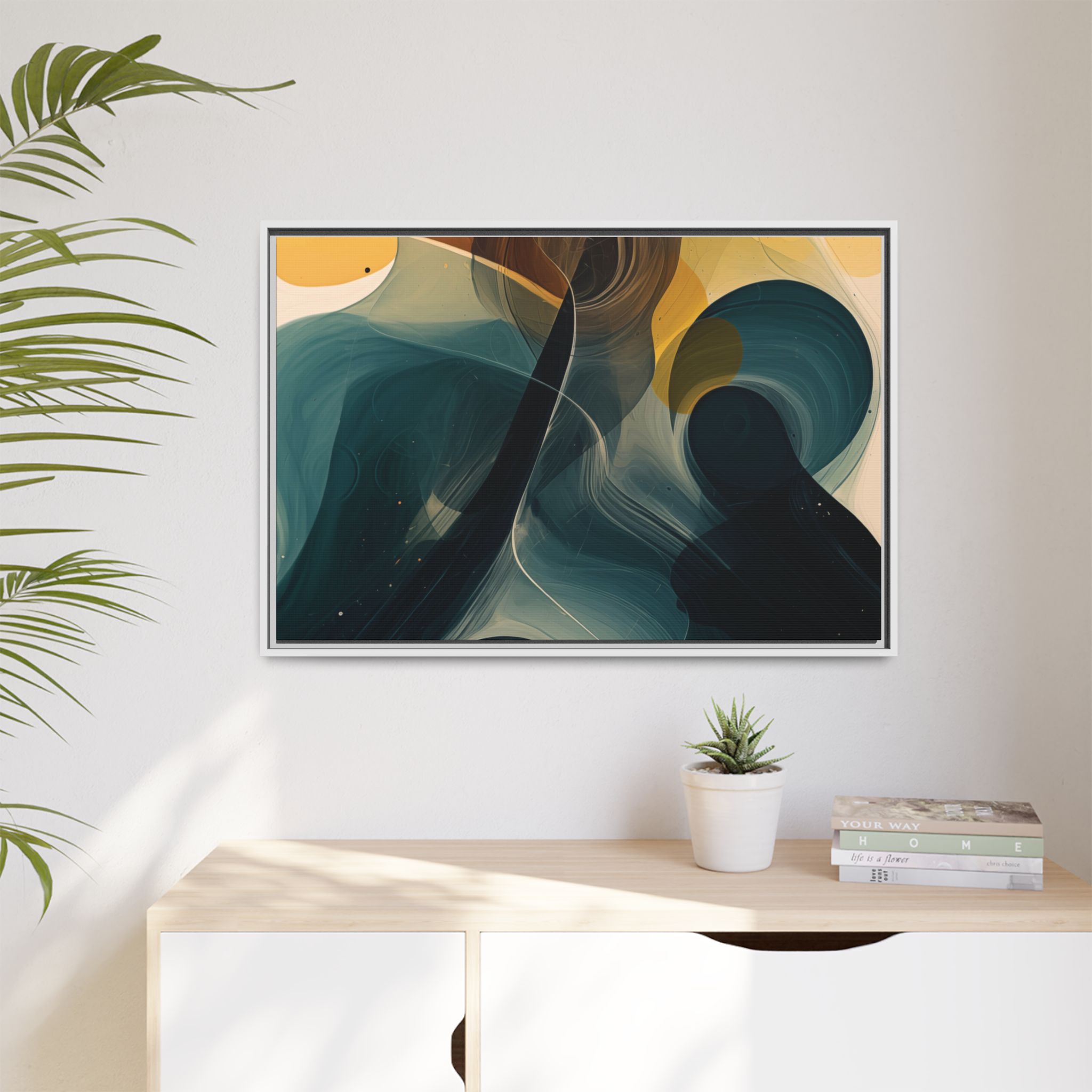 Magic Blob (v1 Clear), Framed Matt Canvas (Black, White, Brown,) - Image 17