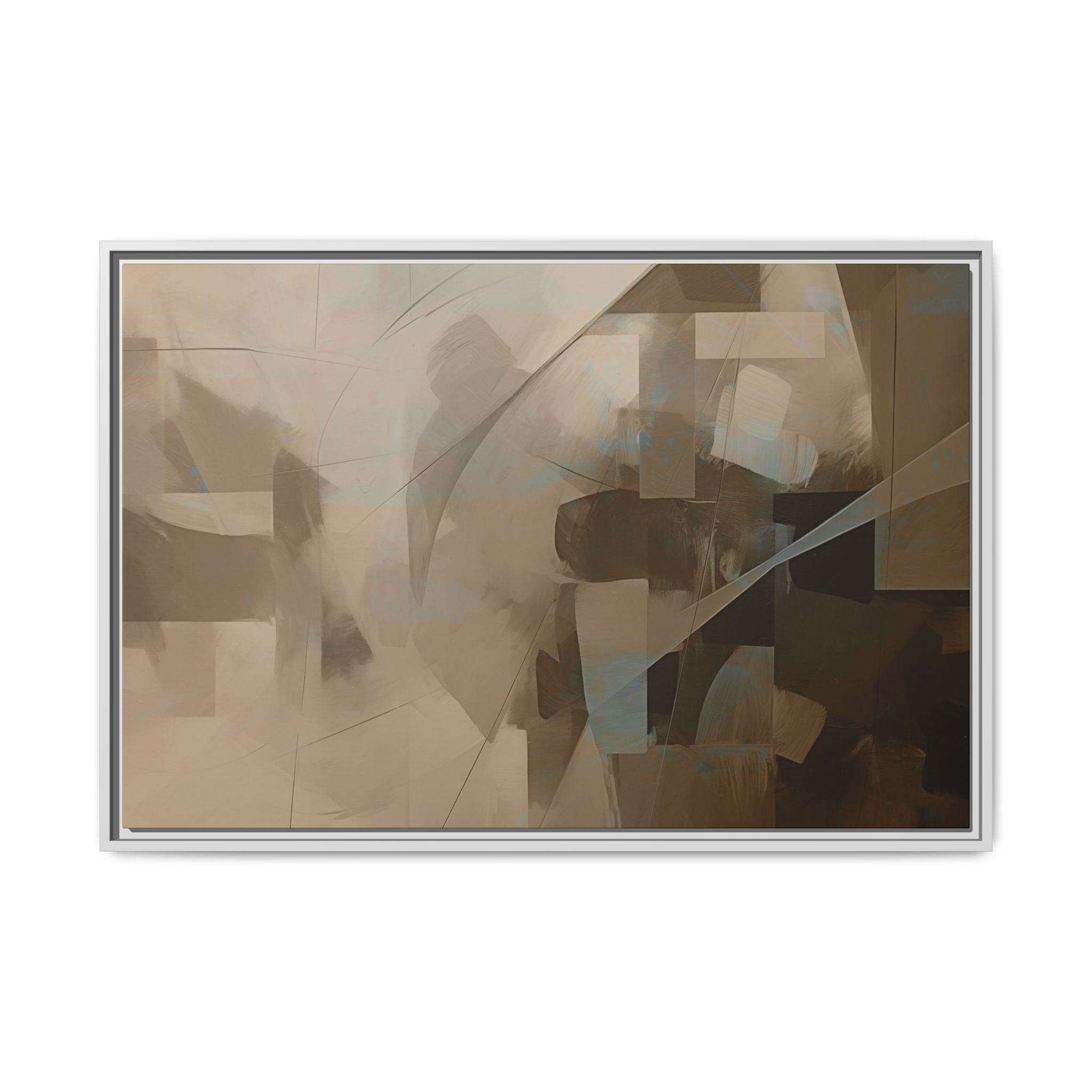 Abstracts Lance (v1 Coffee), Framed Matt Canvas (Black, White, Brown,) - Image 14