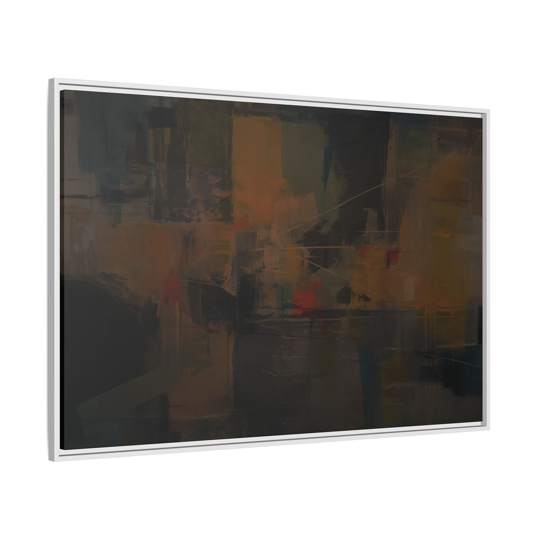 Abstracts Radar (v1 Dark) - Framed Matt Canvas (Black, White, Brown,) - Image 24