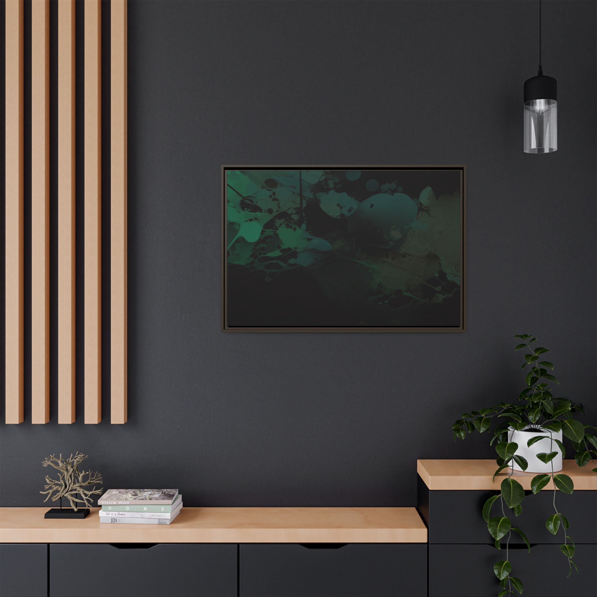 Polygon Fluids (Blue) - Framed Matt Canvas (Black, White, Brown,) - Image 12