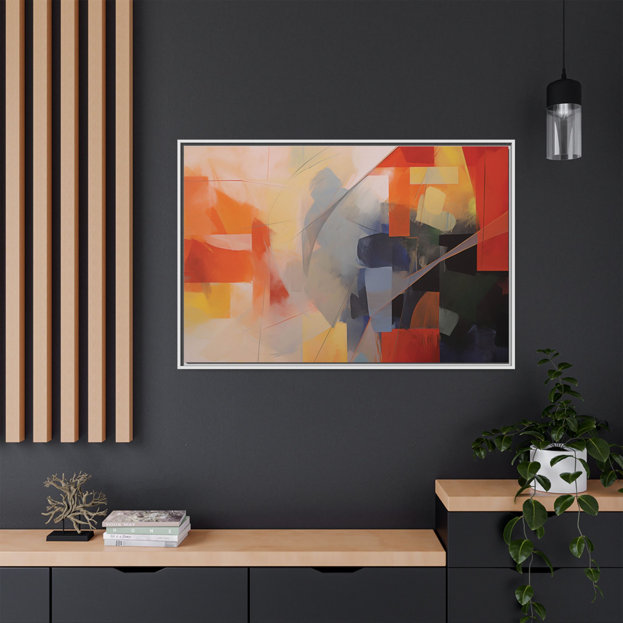 Abstracts Lance (v1 Clear), Framed Matt Canvas (Black, White, Brown,) - Image 26