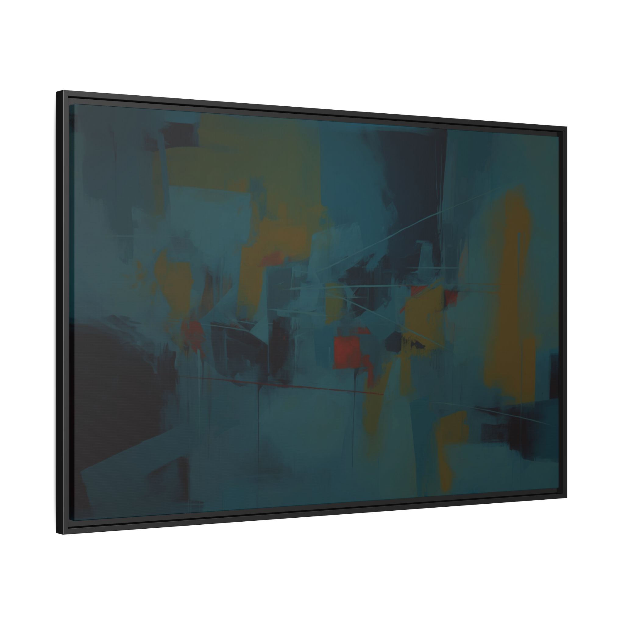 Abstracts Radar (v1 Blue Vibe) - Framed Matt Canvas (Black, White, Brown,) - Image 6
