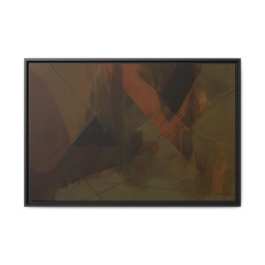 Abstracts Horn (v1 Brown), Framed Matt Canvas (Black, White, Brown,)