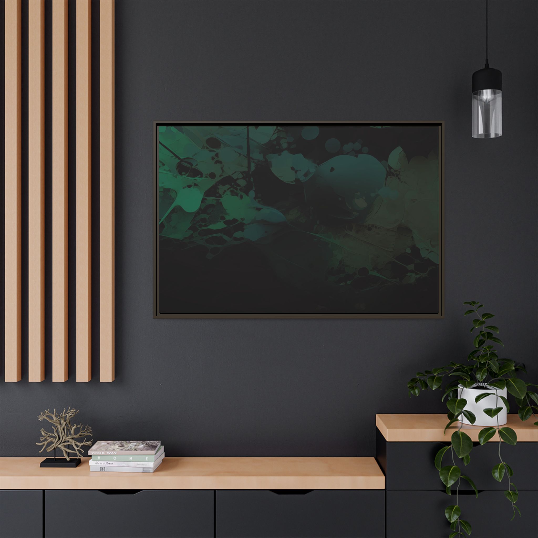 Polygon Fluids (Blue) - Framed Matt Canvas (Black, White, Brown,) - Image 20