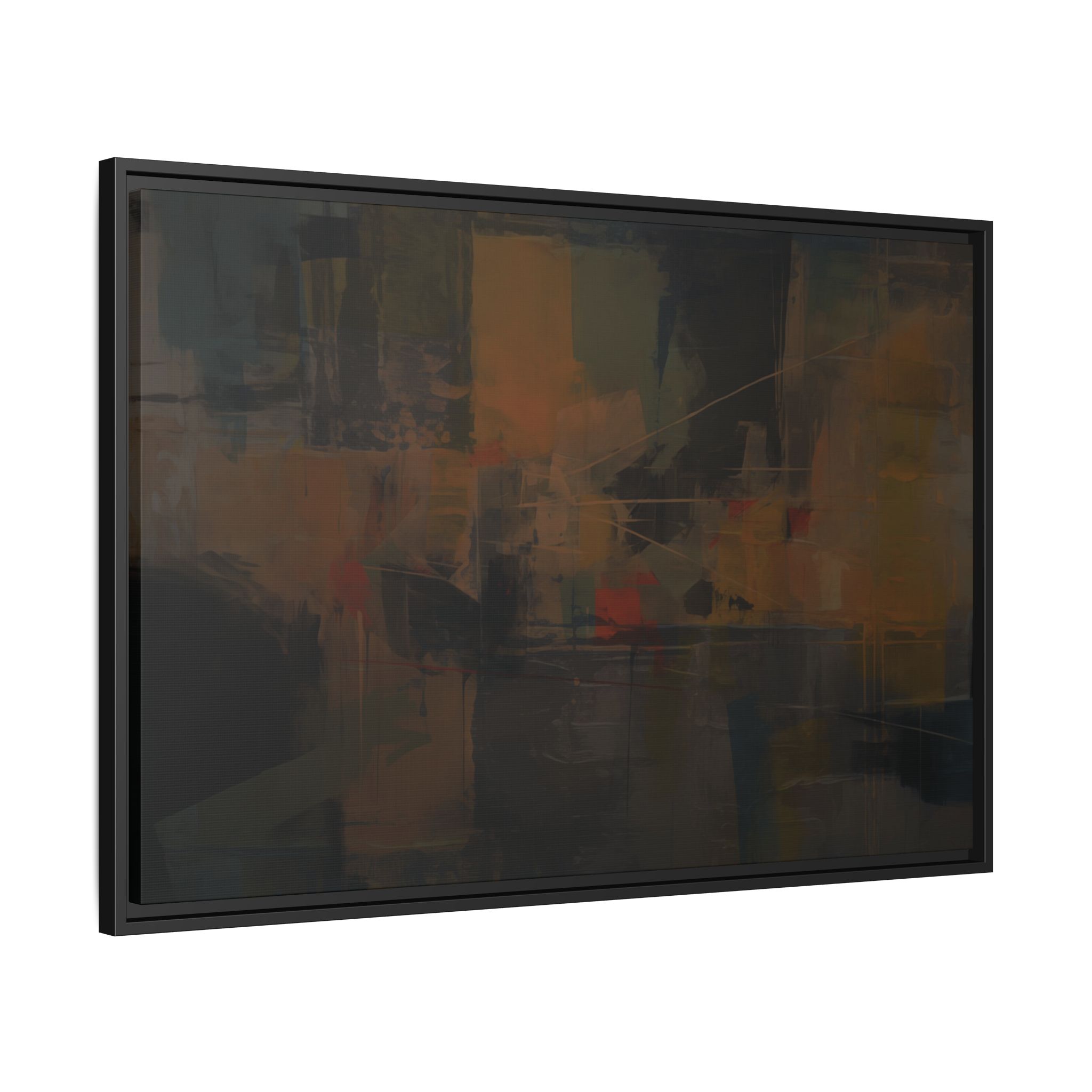 Abstracts Radar (v1 Dark) - Framed Matt Canvas (Black, White, Brown,) - Image 2