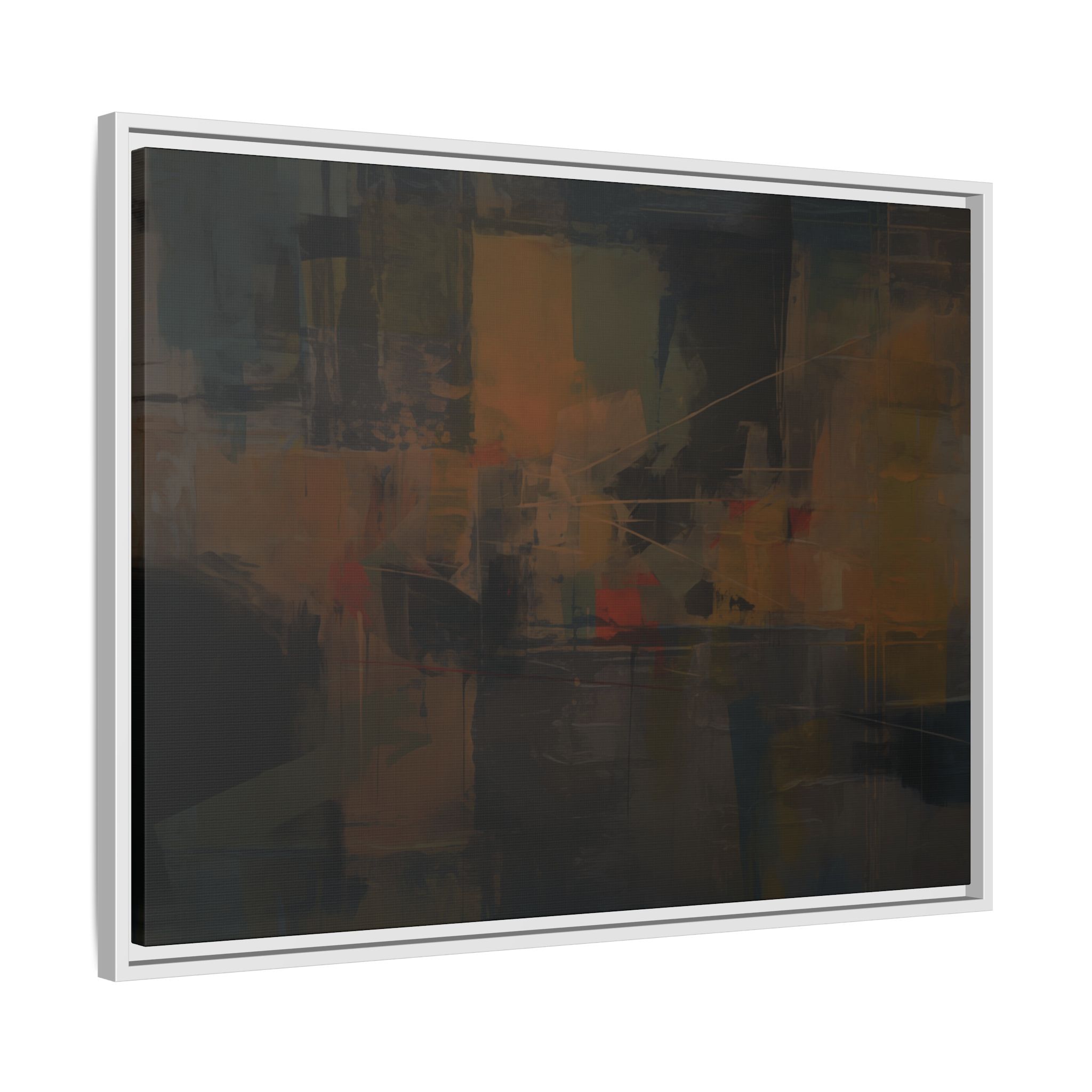 Abstracts Radar (v1 Dark) - Framed Matt Canvas (Black, White, Brown,) - Image 15