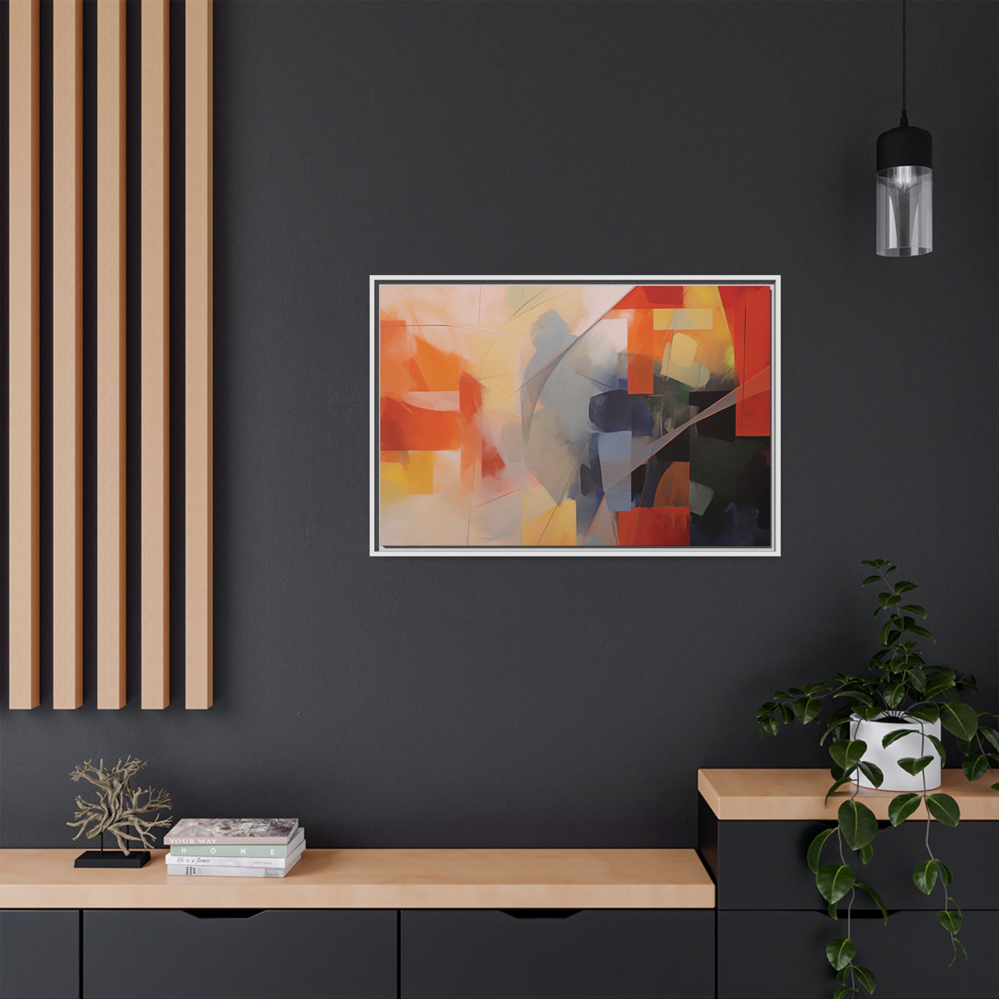 Abstracts Lance (v1 Clear), Framed Matt Canvas (Black, White, Brown,) - Image 18