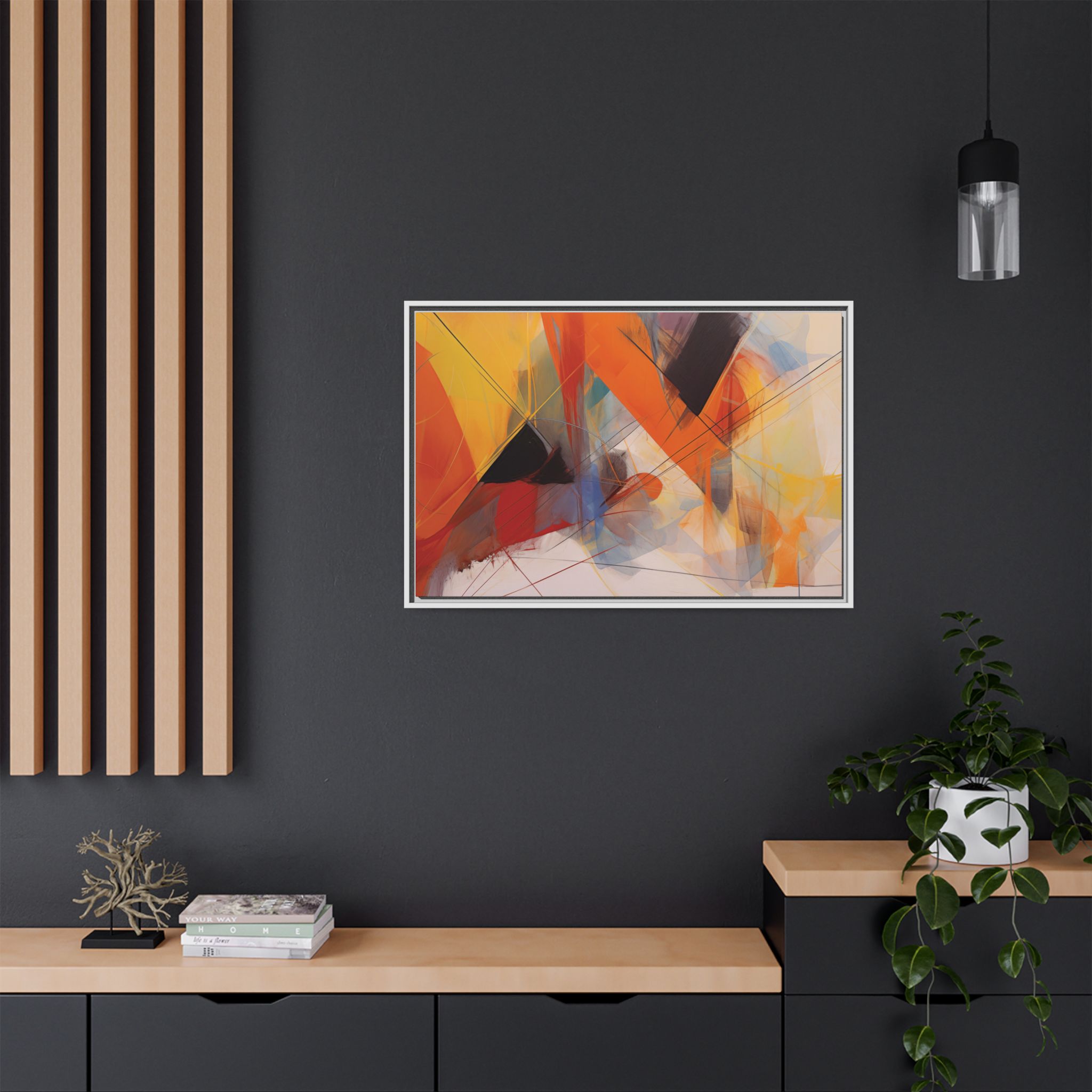 Abstracts Horn (v1 Clear), Framed Matt Canvas (Black, White, Brown,) - Image 18