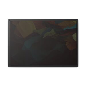 Polygon Thoughts (v1 Dark) - Framed Matt Canvas (Black, White, Brown,)
