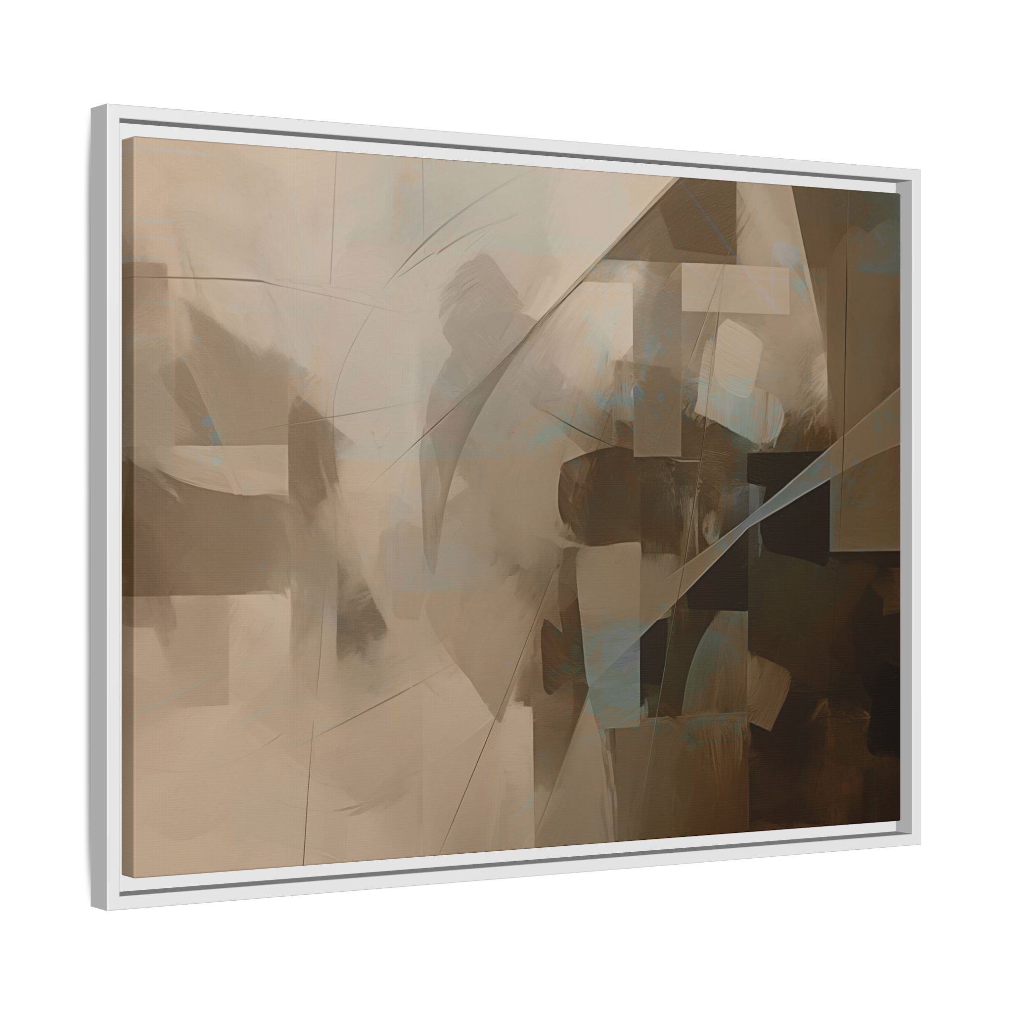 Abstracts Lance (v1 Coffee), Framed Matt Canvas (Black, White, Brown,) - Image 15