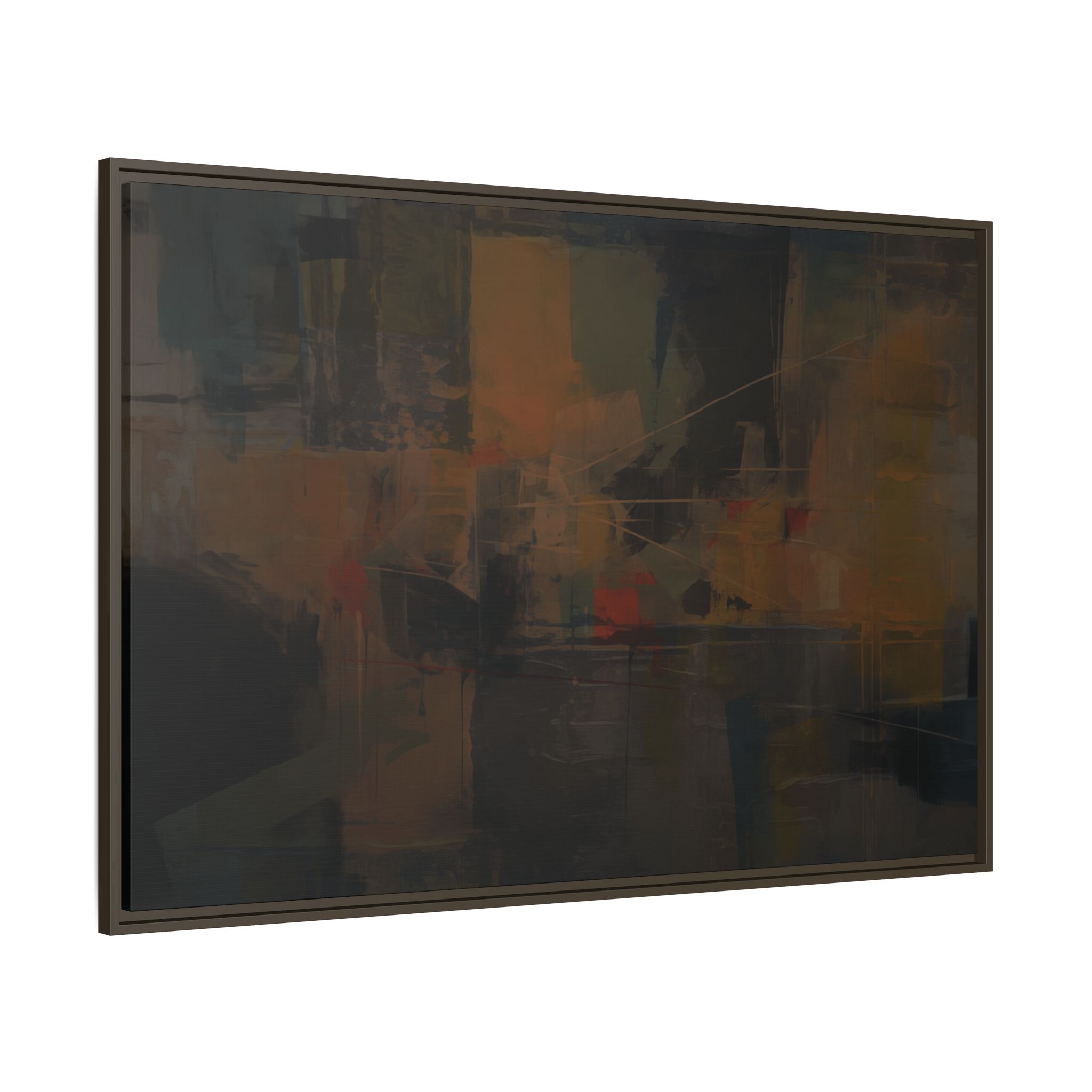 Abstracts Radar (v1 Dark) - Framed Matt Canvas (Black, White, Brown,) - Image 20