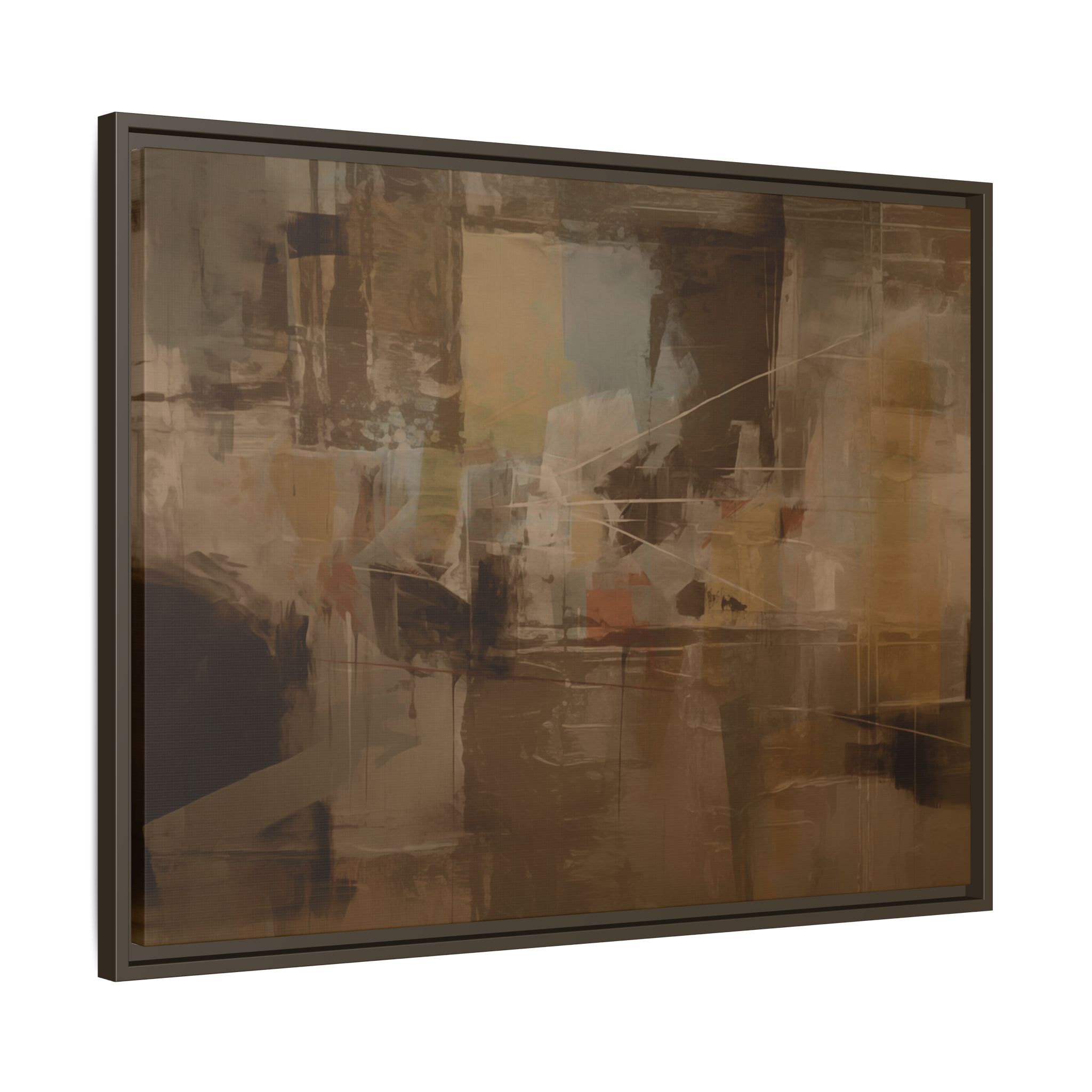 Abstracts Radar (v1 Coffee) - Framed Matt Canvas (Black, White, Brown,) - Image 10