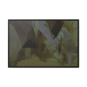 Abstracts Horn (v1 Green), Framed Matt Canvas (Black, White, Brown,)