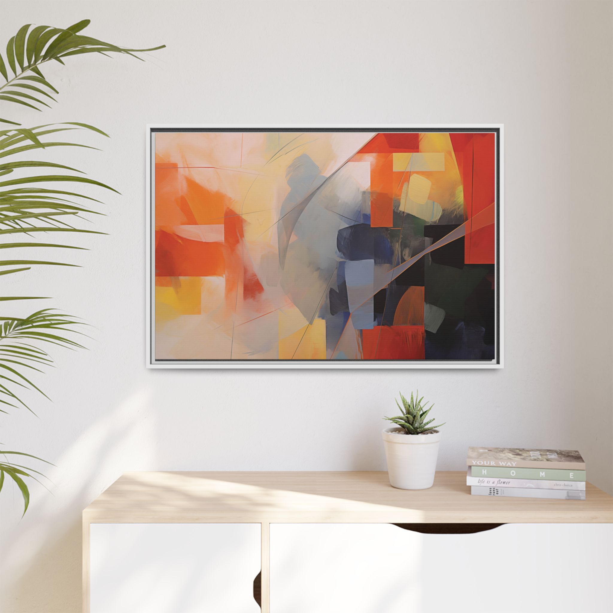 Abstracts Lance (v1 Clear), Framed Matt Canvas (Black, White, Brown,) - Image 17