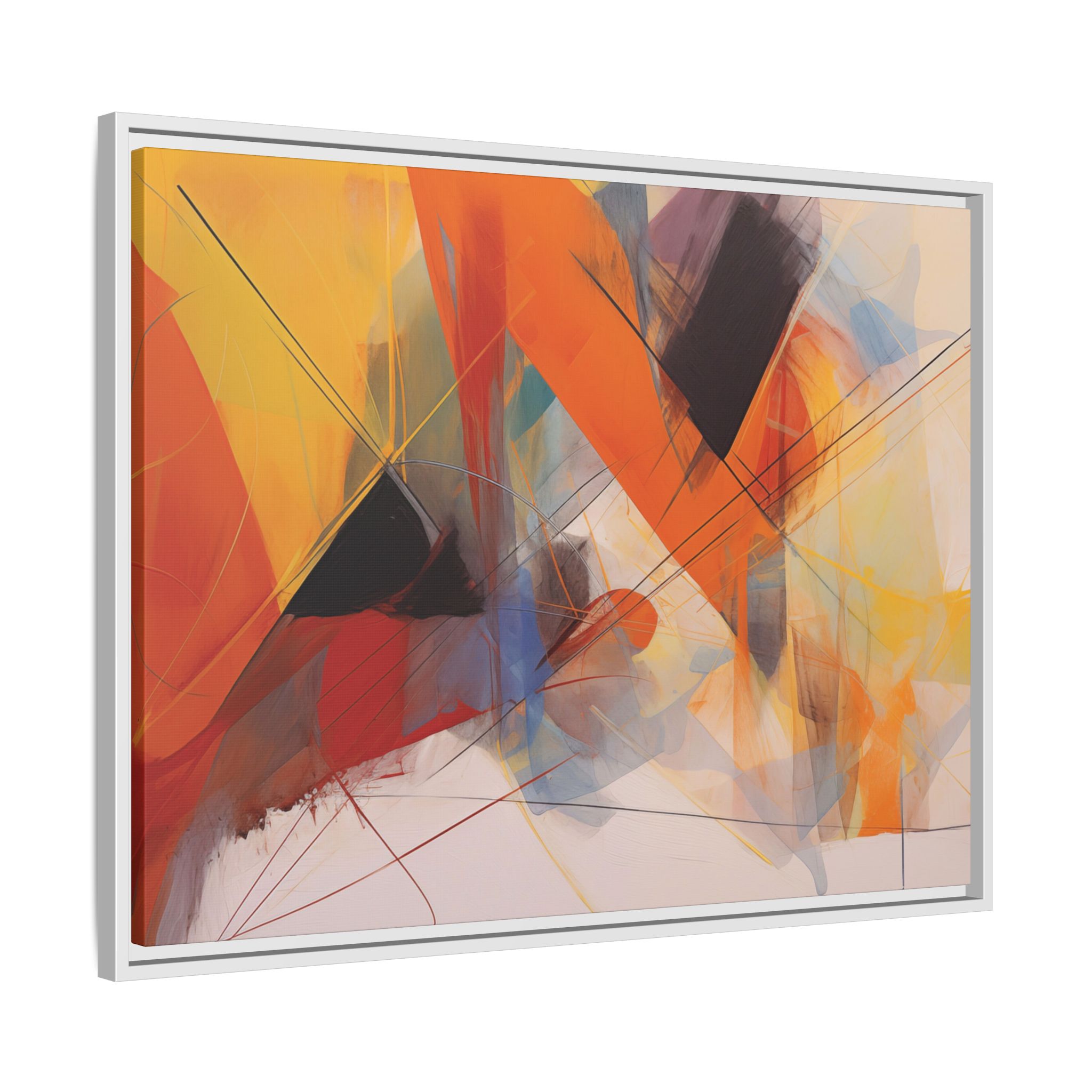 Abstracts Horn (v1 Clear), Framed Matt Canvas (Black, White, Brown,) - Image 15