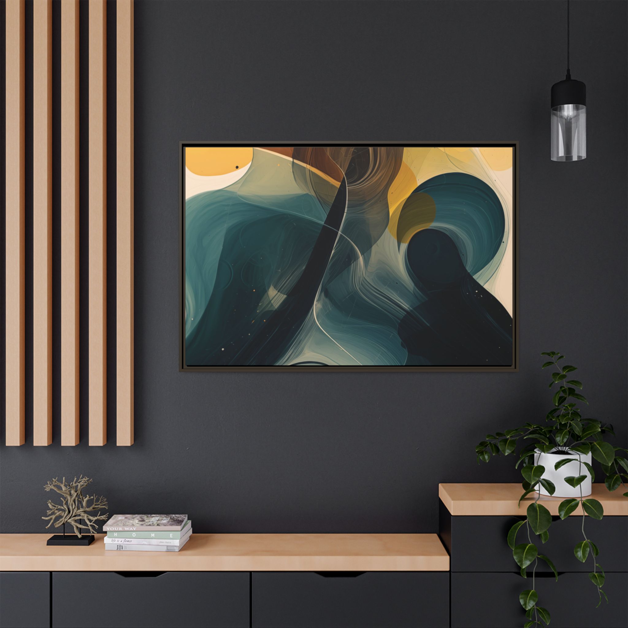 Magic Blob (v1 Clear), Framed Matt Canvas (Black, White, Brown,) - Image 22