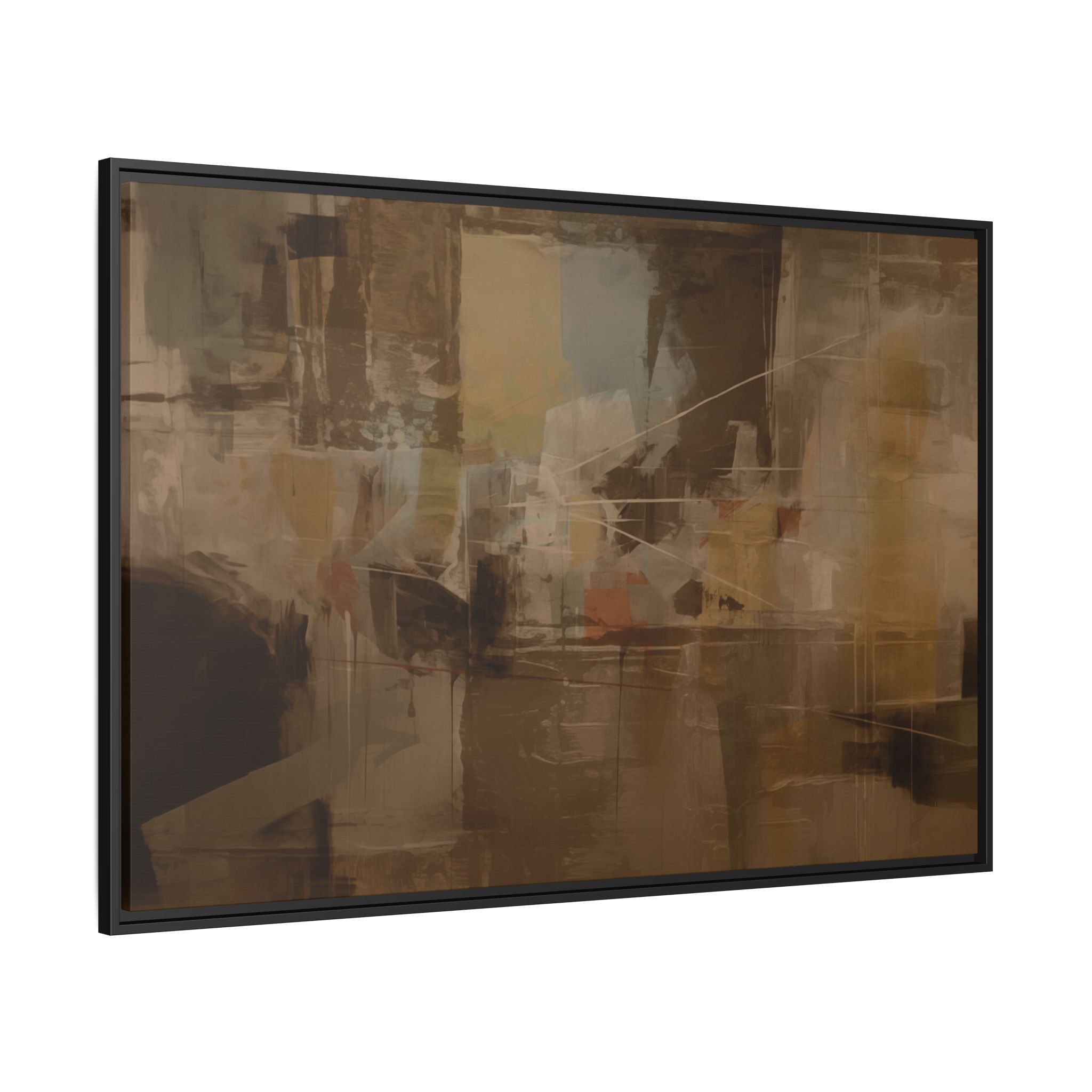 Abstracts Radar (v1 Coffee) - Framed Matt Canvas (Black, White, Brown,) - Image 6