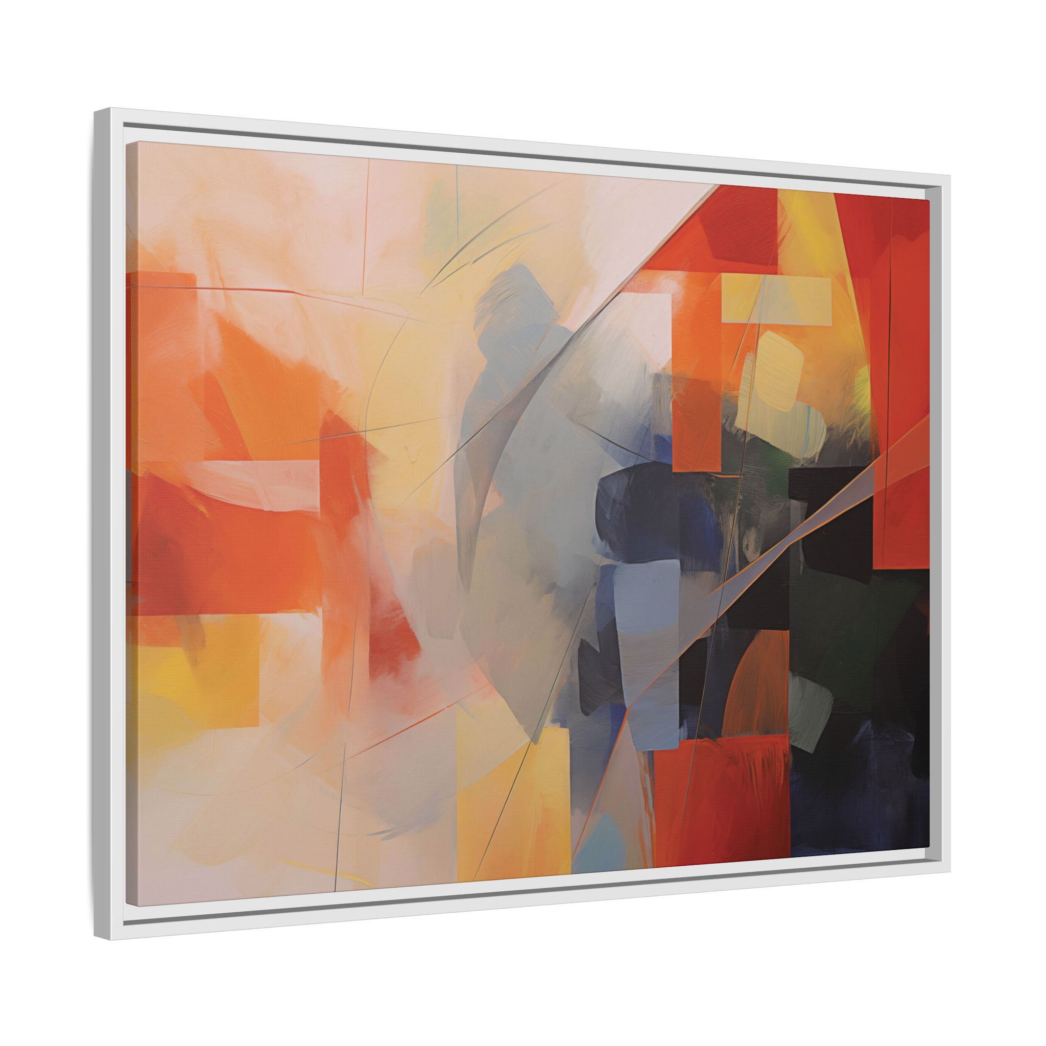 Abstracts Lance (v1 Clear), Framed Matt Canvas (Black, White, Brown,) - Image 15