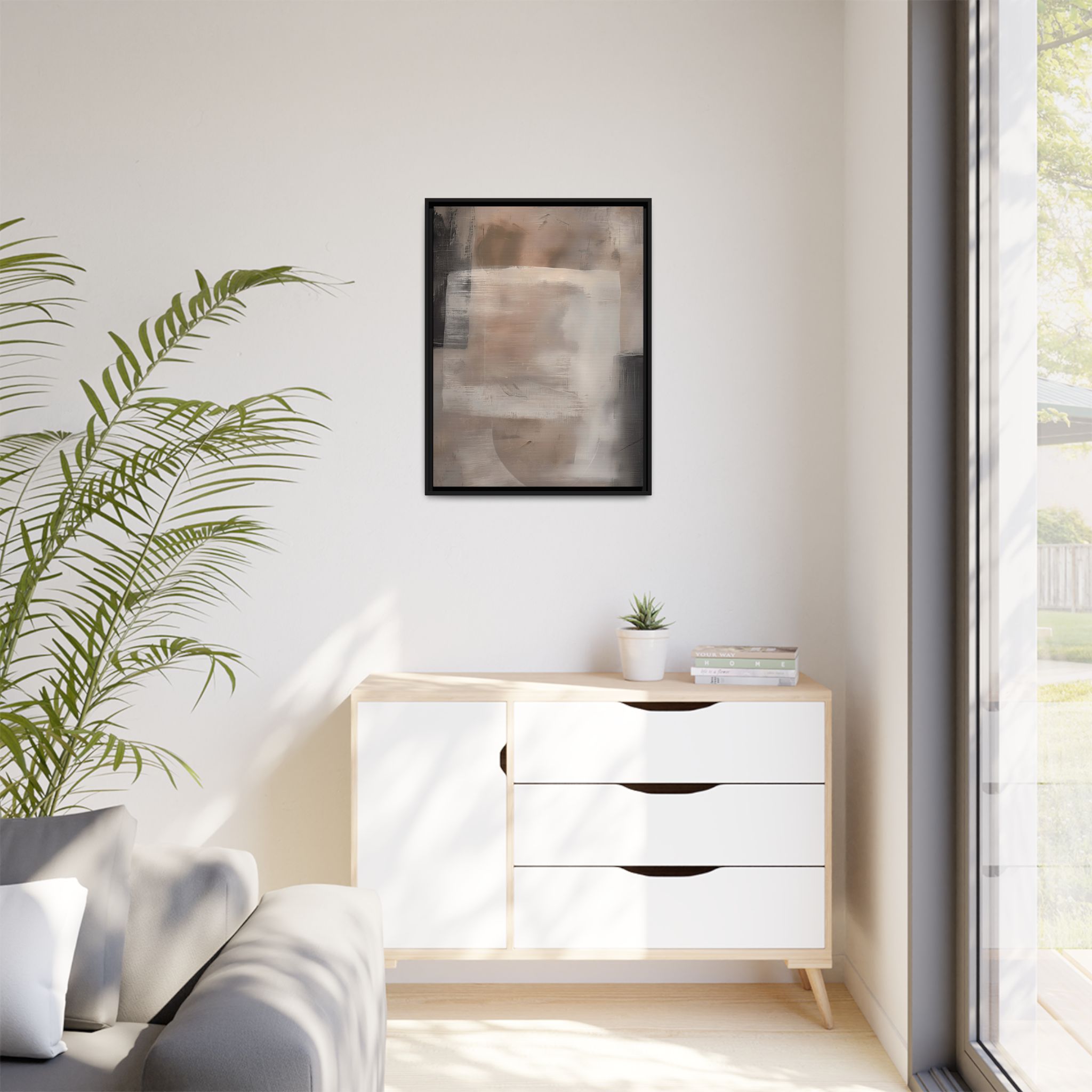 Biege Cotton - Square - Custom Black Frame - Image 7