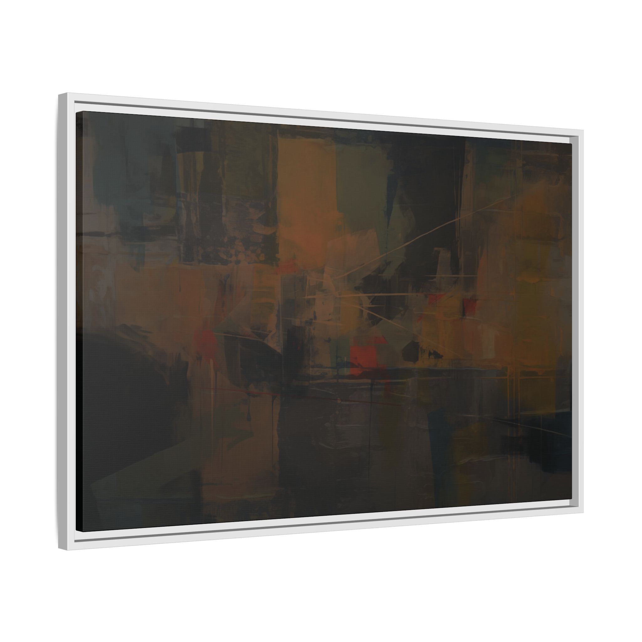 Abstracts Radar (v1 Dark) - Framed Matt Canvas (Black, White, Brown,) - Image 16