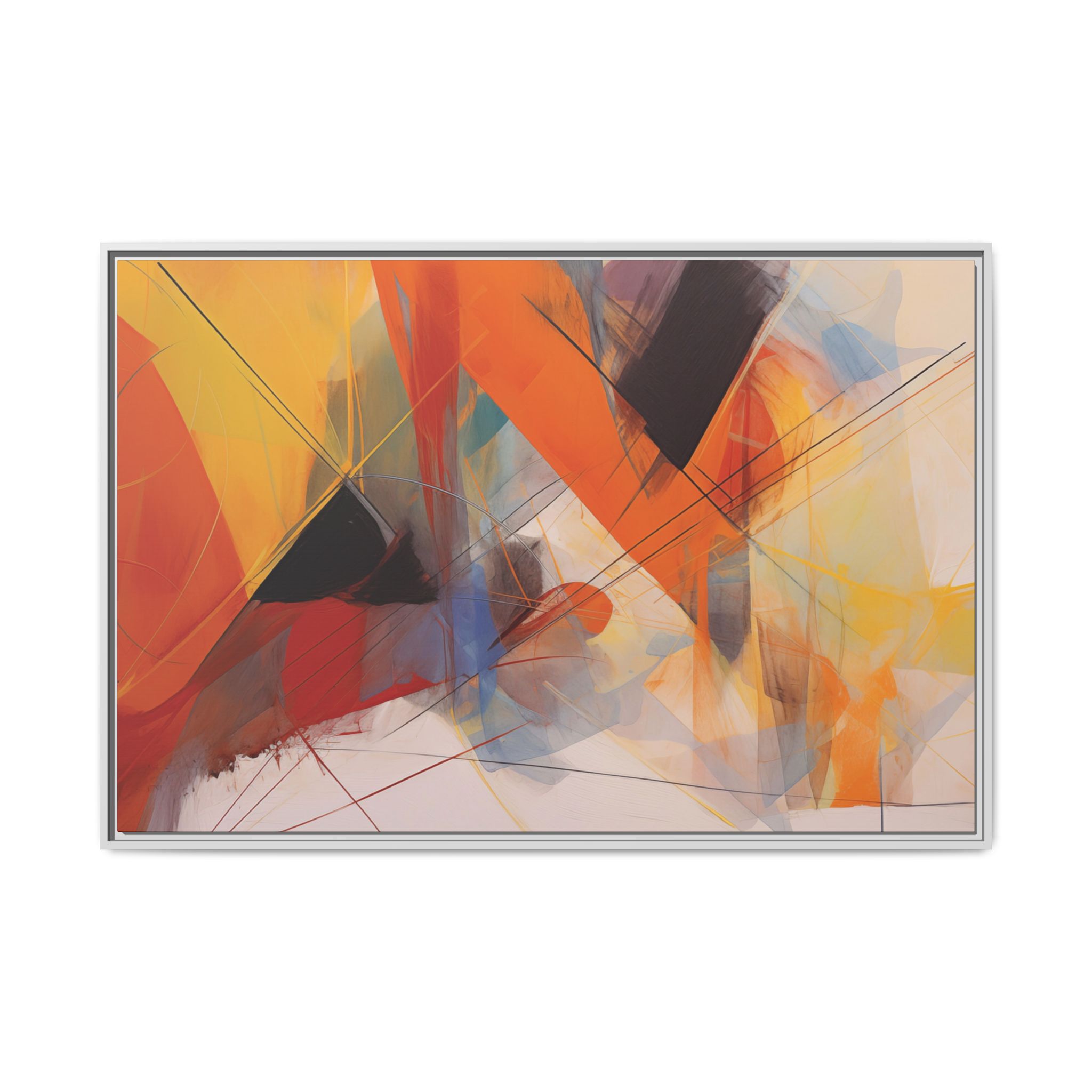 Abstracts Horn (v1 Clear), Framed Matt Canvas (Black, White, Brown,) - Image 23