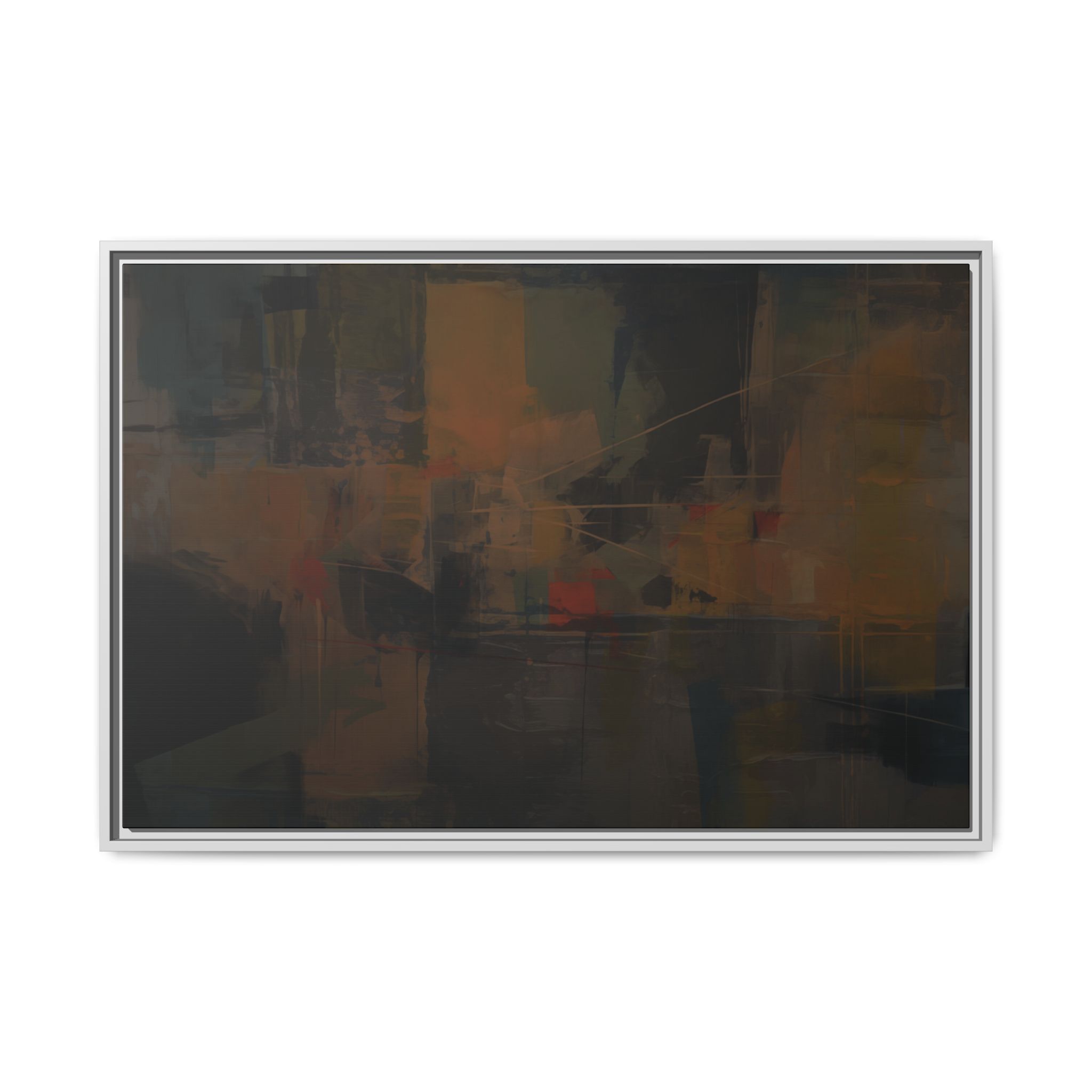 Abstracts Radar (v1 Dark) - Framed Matt Canvas (Black, White, Brown,) - Image 14
