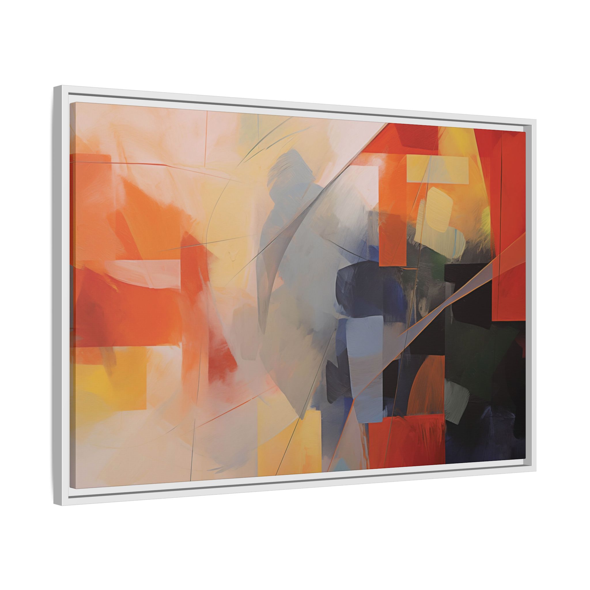 Abstracts Lance (v1 Clear), Framed Matt Canvas (Black, White, Brown,) - Image 16