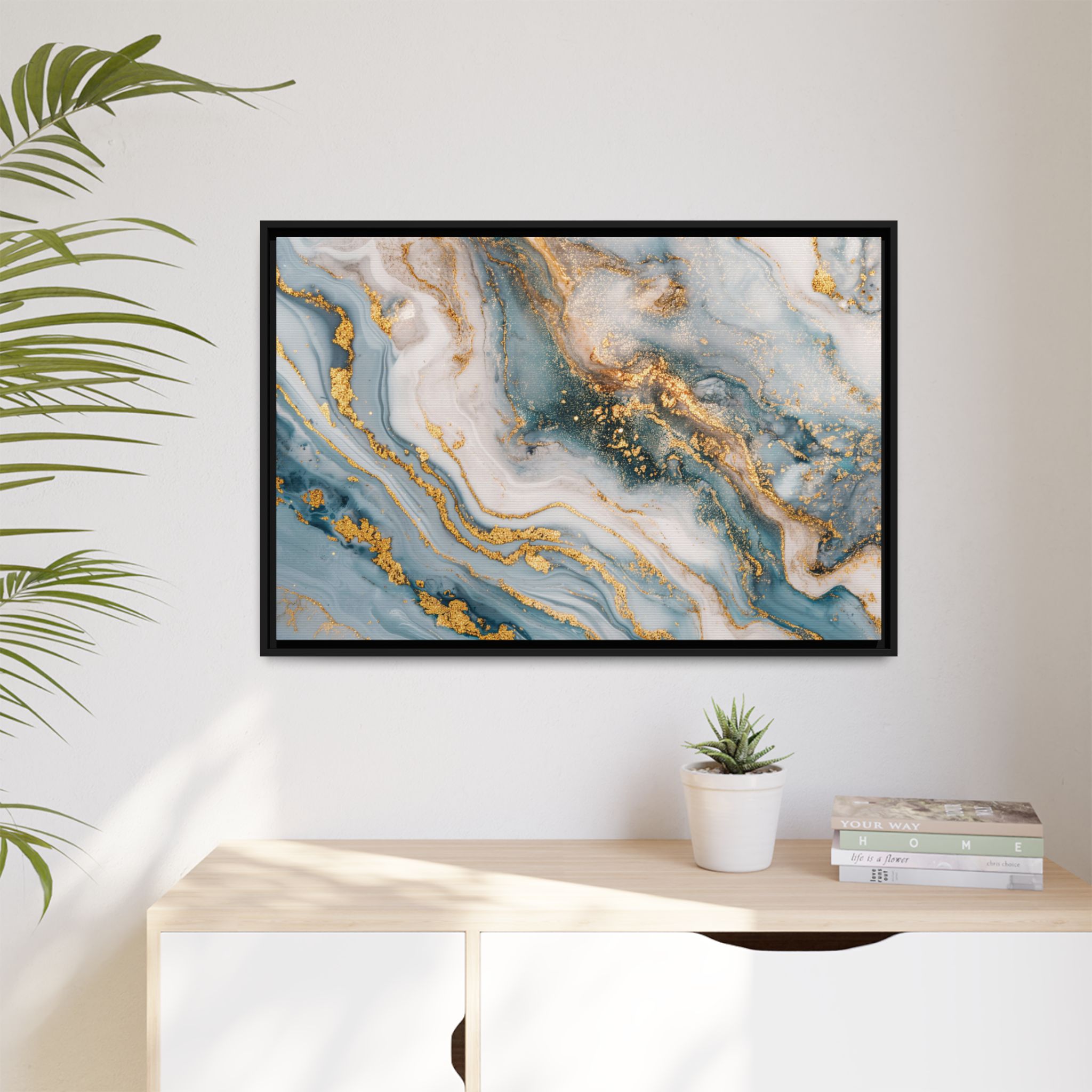 Blue Marble - Light - Custom Black Frame - Image 3