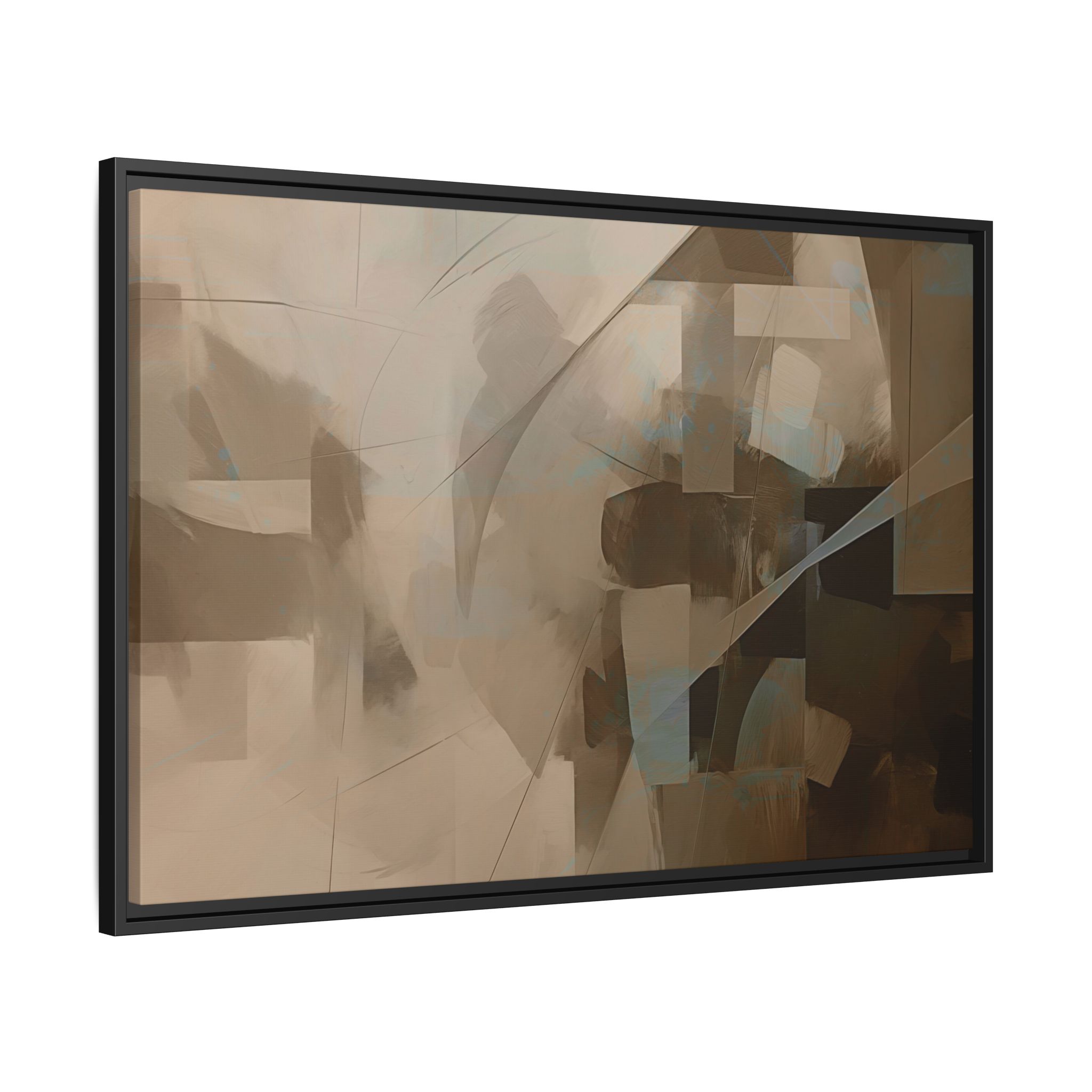 Abstracts Lance (v1 Coffee), Framed Matt Canvas (Black, White, Brown,) - Image 7