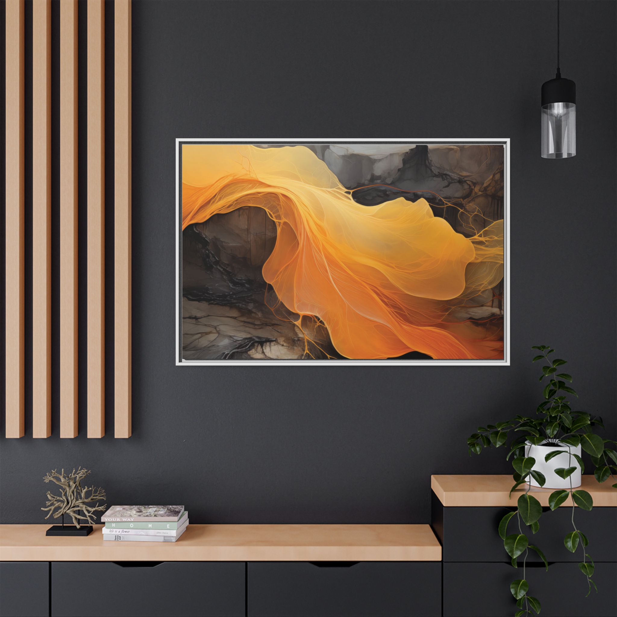 Siesmic Clouds - Floating (v1 clear), Framed Matt Canvas (Black, White, Brown,) - Image 26