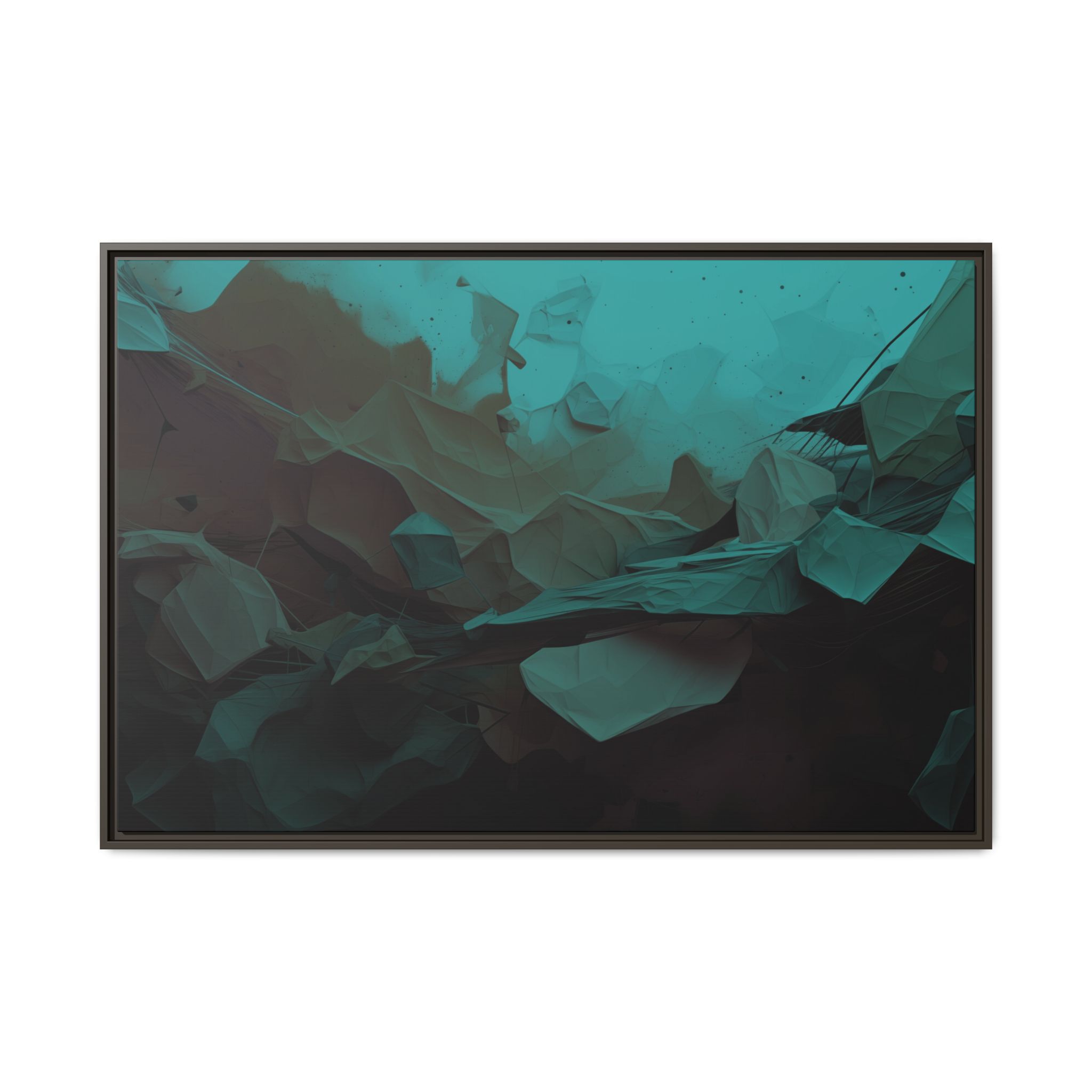 Polygon Thoughts (v0 Blue) - Framed Matt Canvas (Black, White, Brown,) - Image 17