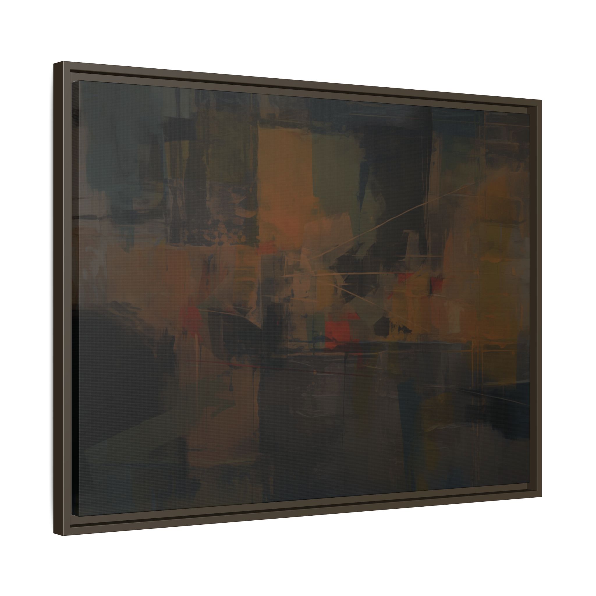 Abstracts Radar (v1 Dark) - Framed Matt Canvas (Black, White, Brown,) - Image 10