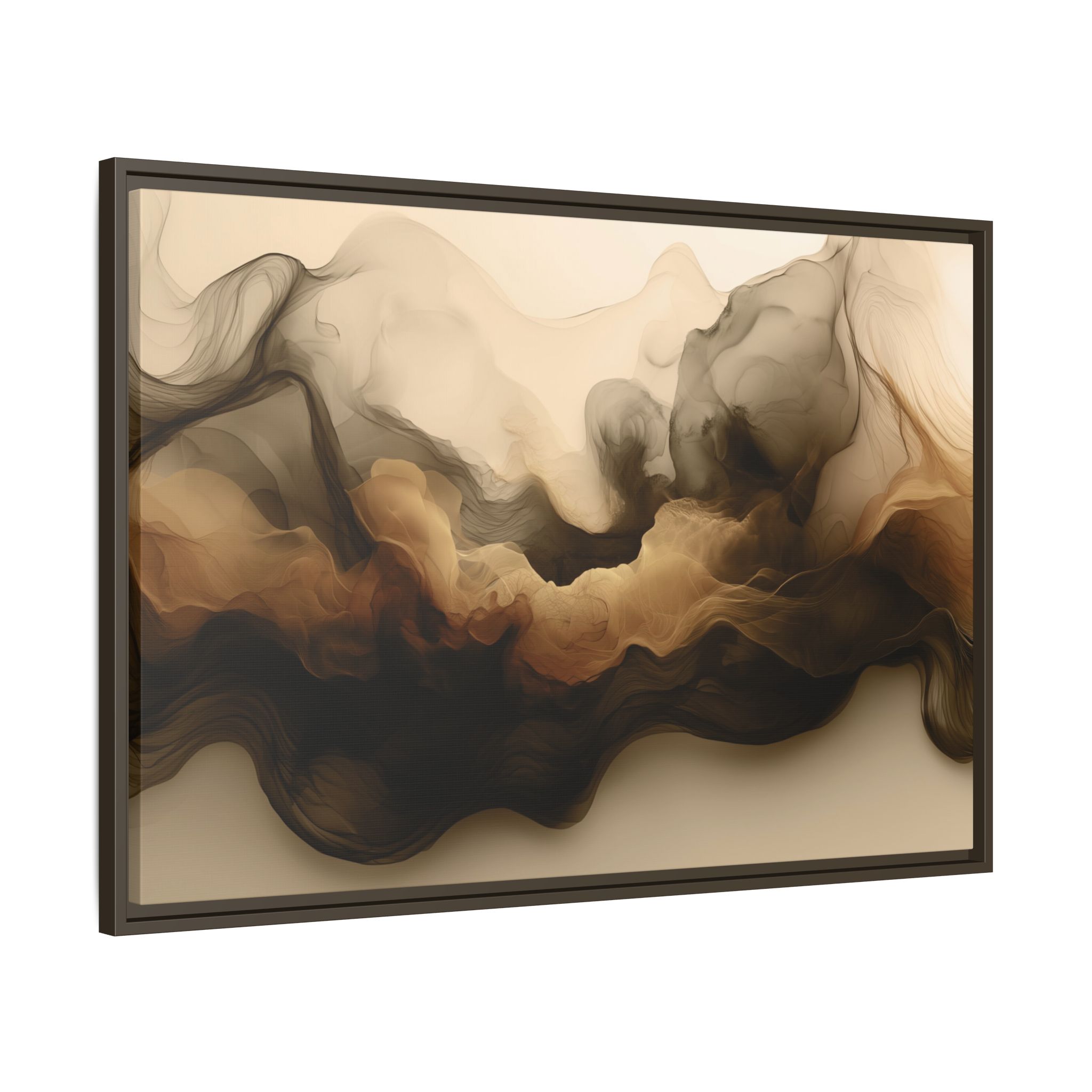 Siesmic Clouds - Ember (v2 coffee), Framed Matt Canvas (Black, White, Brown,) - Image 10