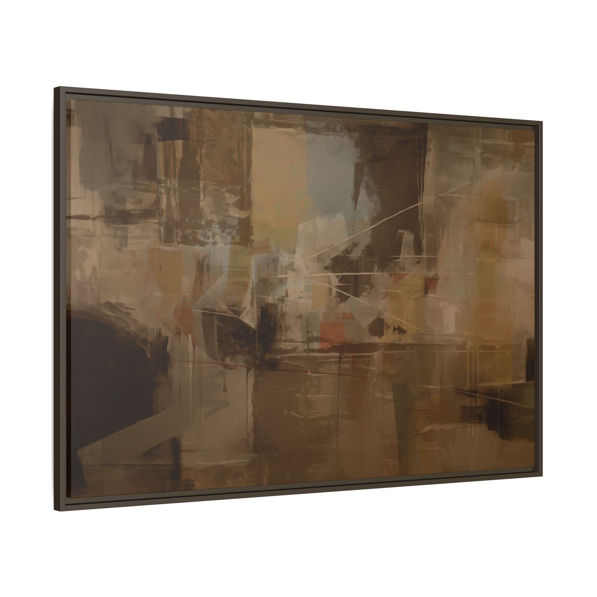 Abstracts Radar (v1 Coffee) - Framed Matt Canvas (Black, White, Brown,) - Image 20