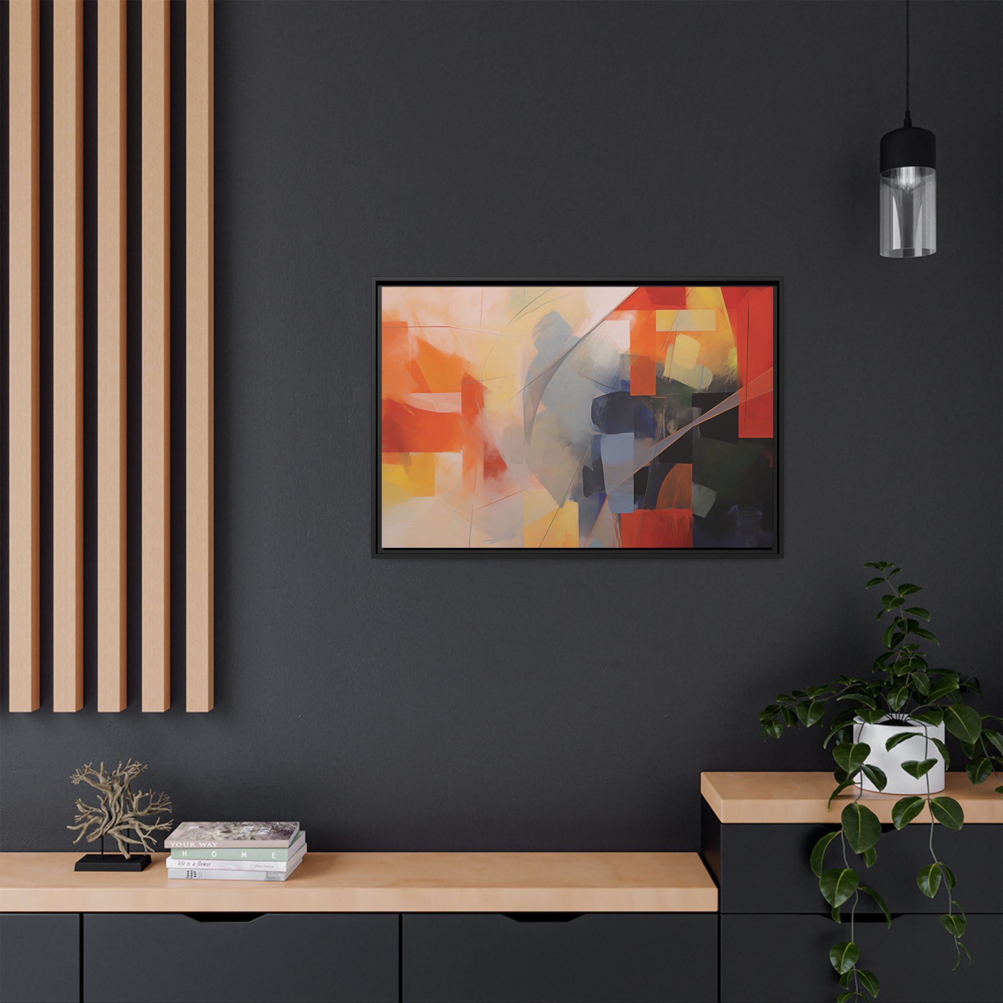 Abstracts Lance (v1 Clear), Framed Matt Canvas (Black, White, Brown,) - Image 9