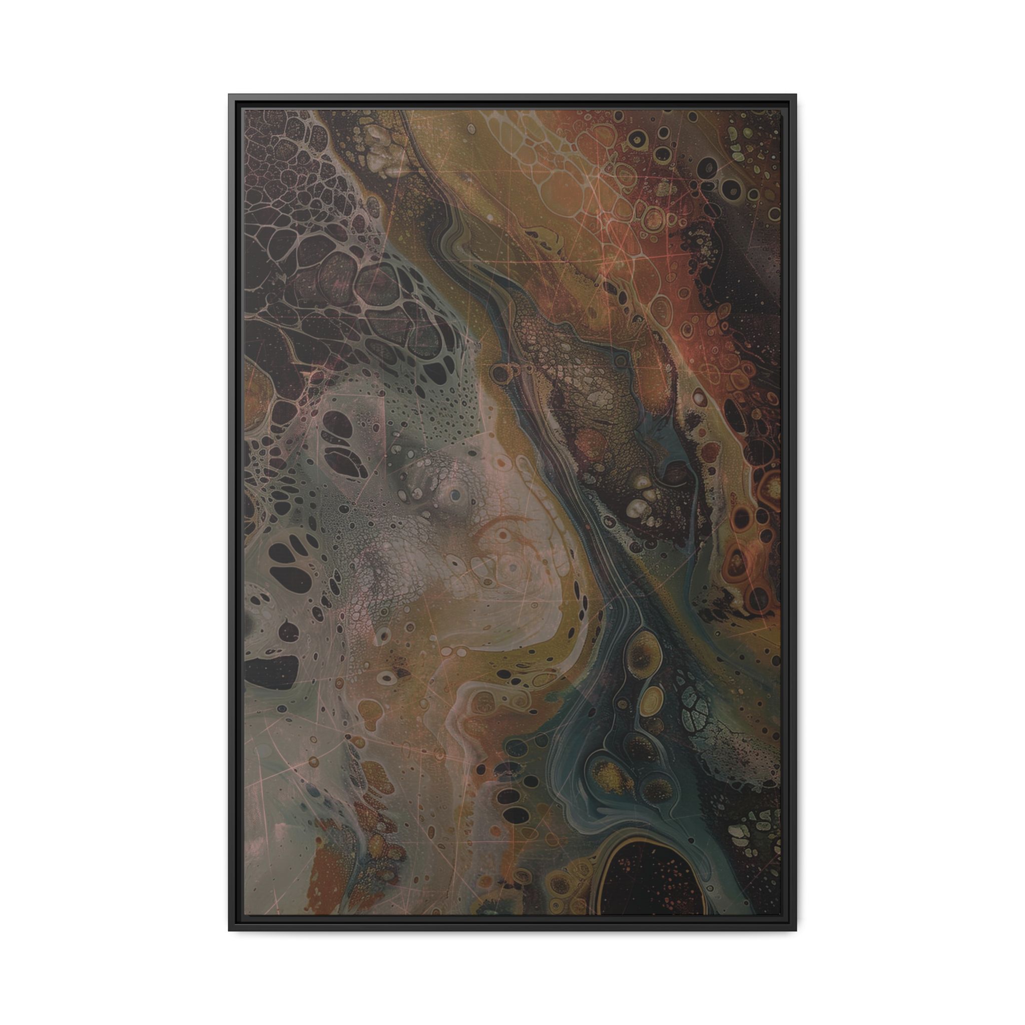 Astrals Cosmic #2 with texture underpainting - Orange - Framed Matt Canvas (Black, White, Brown,) - Image 9