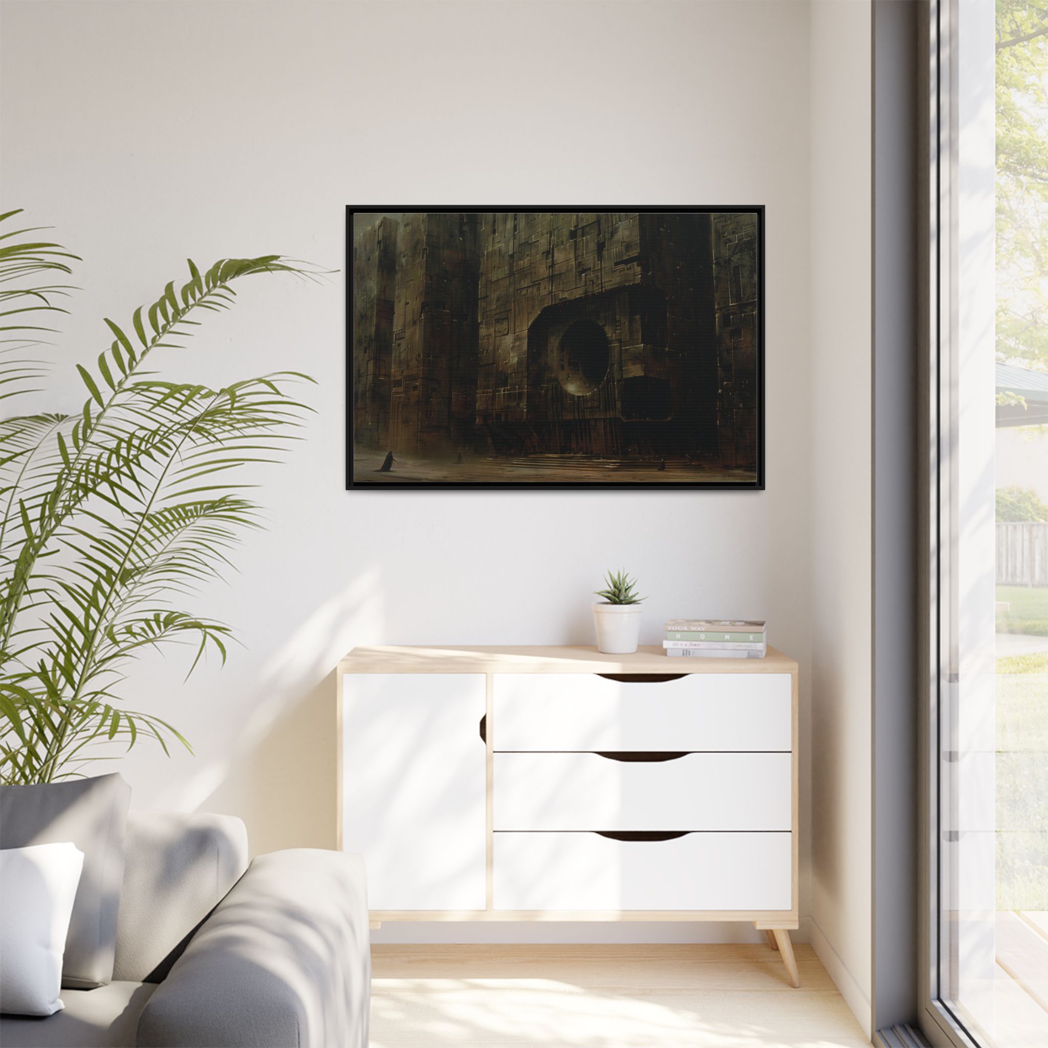 The dark lords return- Framed Matt Canvas (Black, White, Brown,) - Image 7