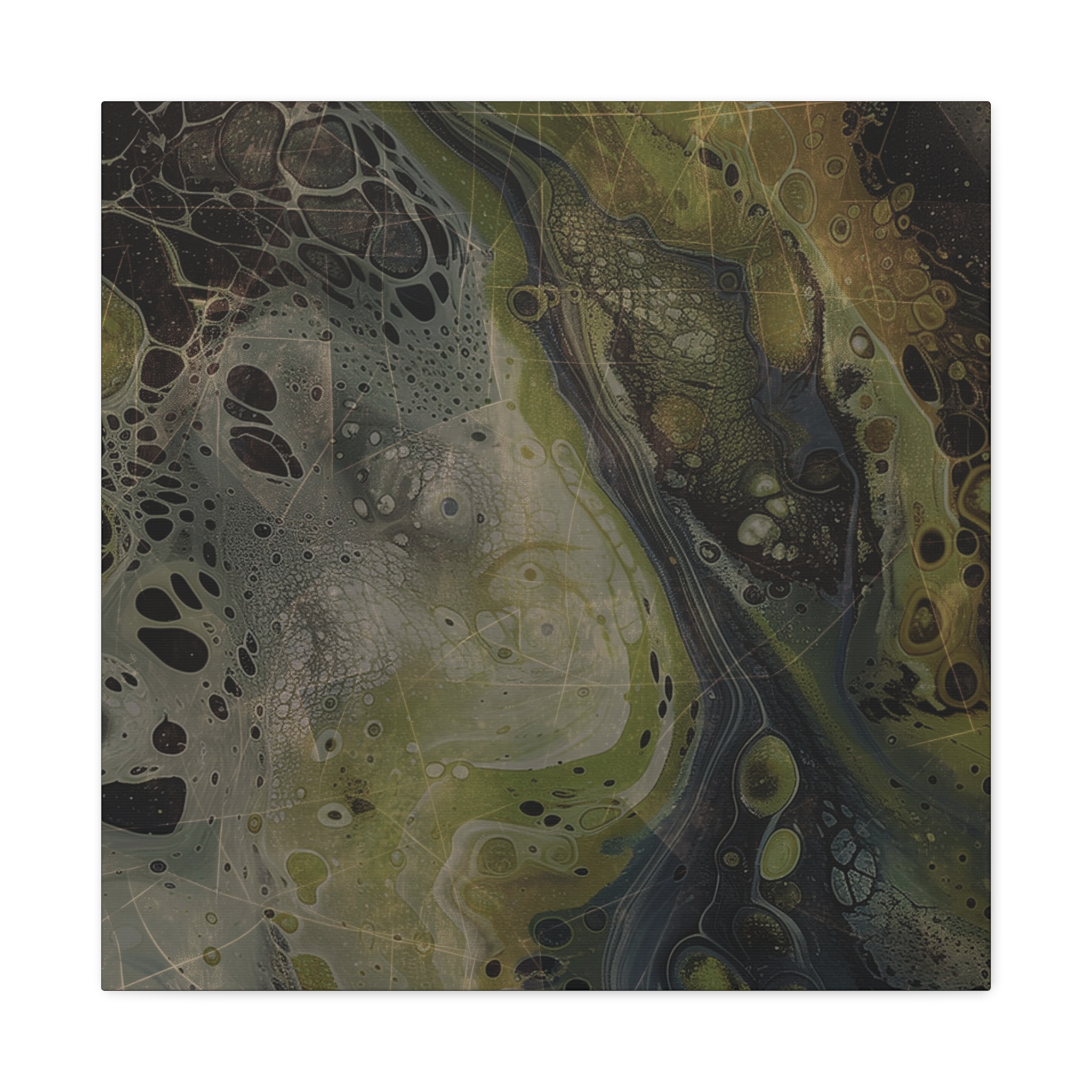 Astrals Cosmic #2 with texture underpainting - Green - Stretched Canvas - Image 23