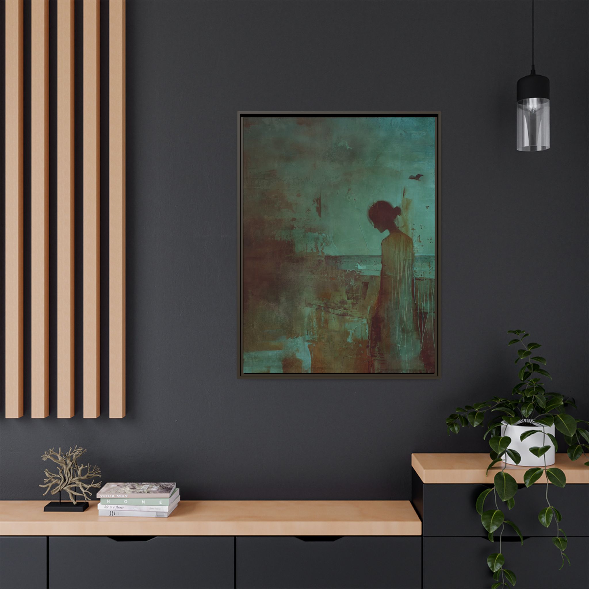 Beachside Walk - blues - Custom Frame - Image 36