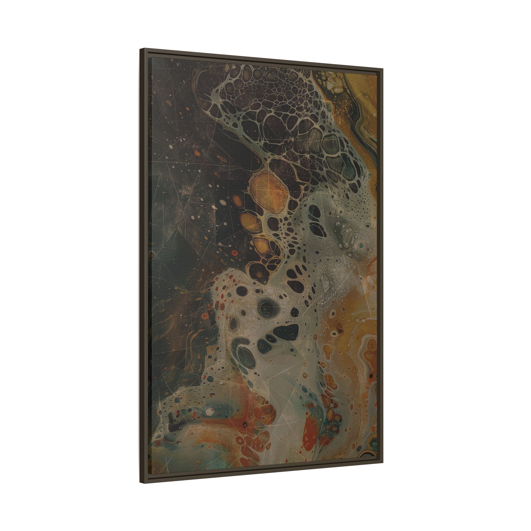 Astrals Cosmic #1 with texture underpainting - Orange - Framed Matt Canvas (Black, White, Brown,) - Image 38