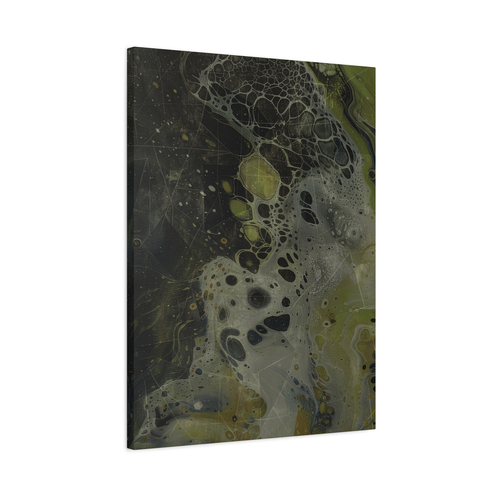Astrals Cosmic #1 with texture underpainting - Green - Stretched Canvas - Image 6