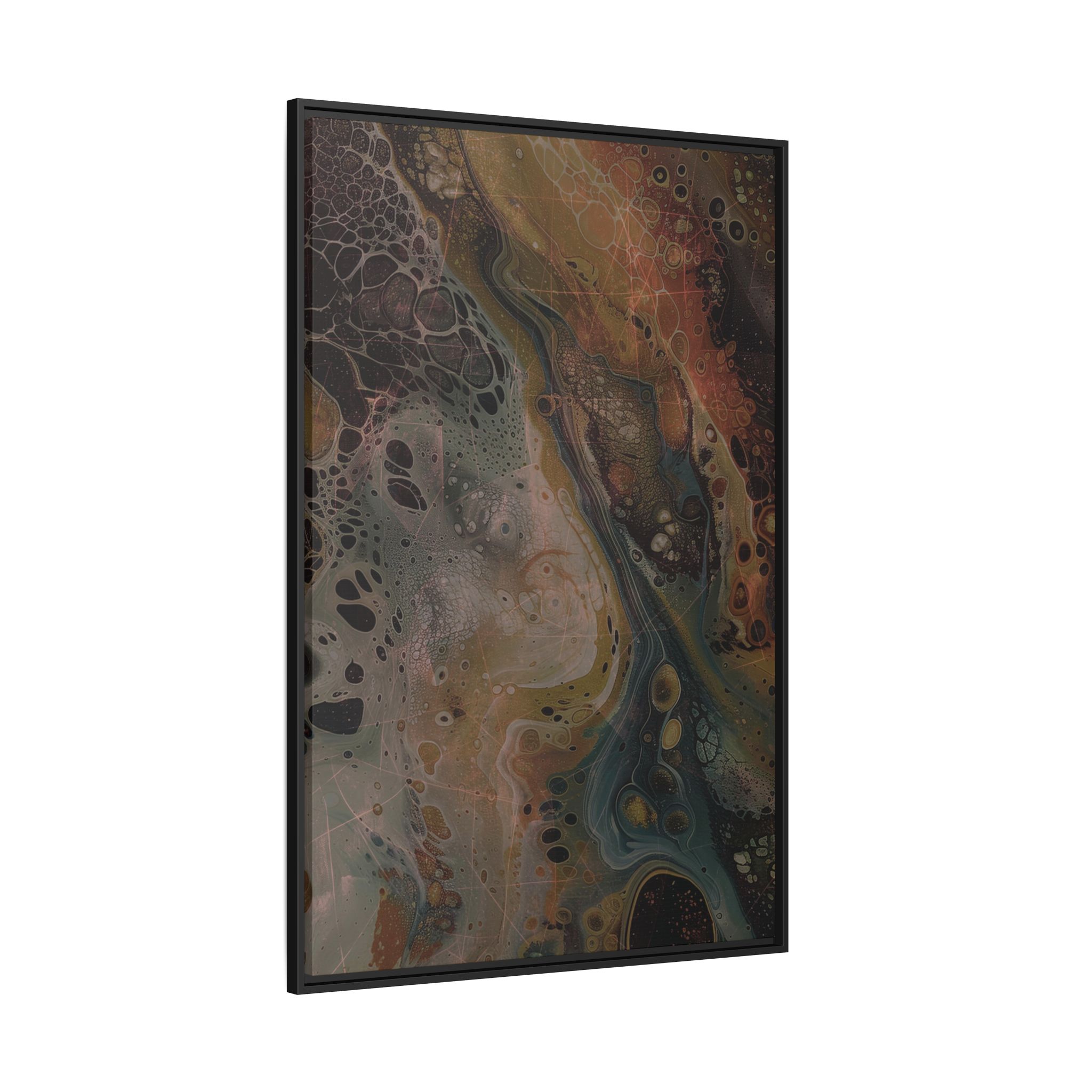 Astrals Cosmic #2 with texture underpainting - Orange - Framed Matt Canvas (Black, White, Brown,) - Image 10