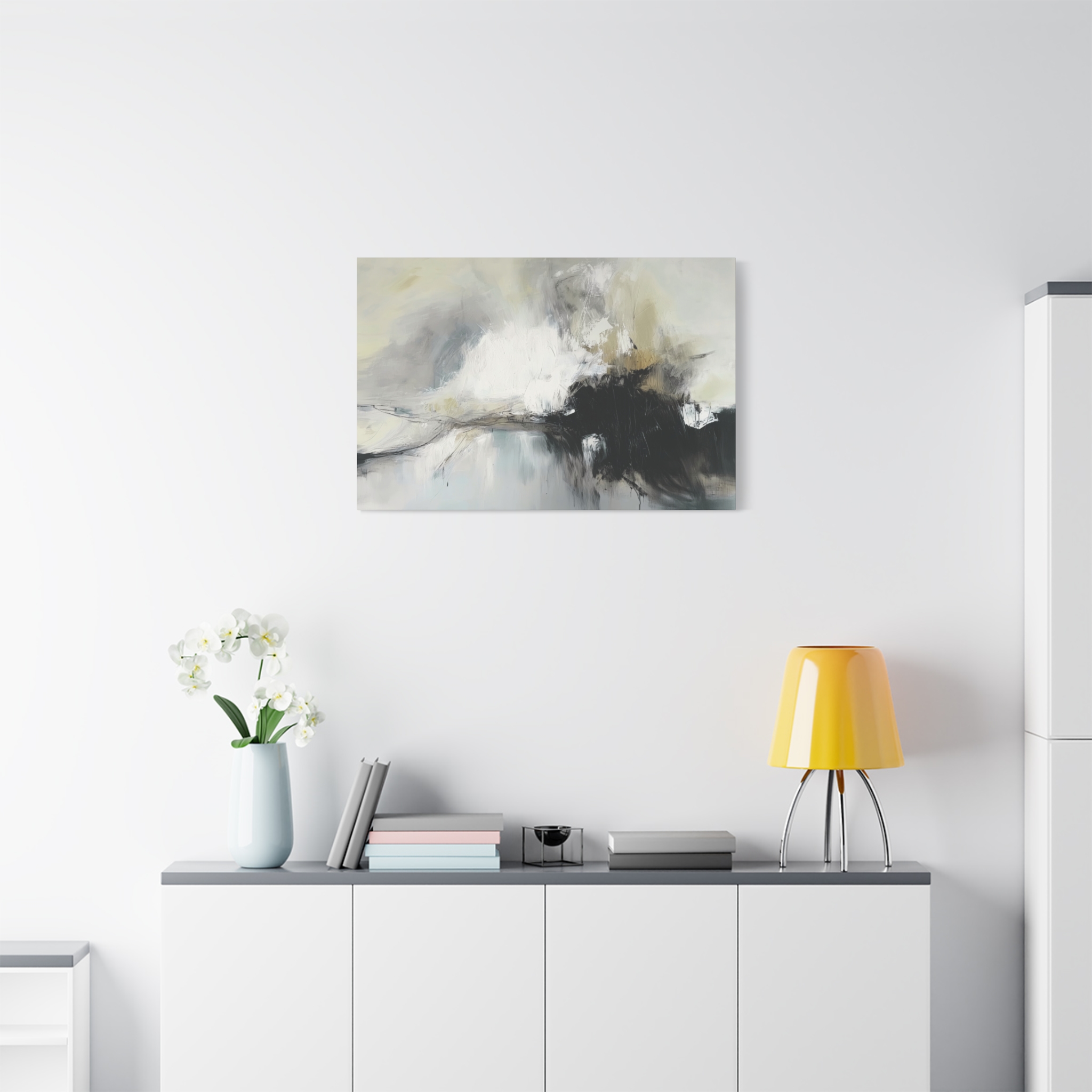 Black Cat White Kitten Four - Stretched Canvas - Image 3